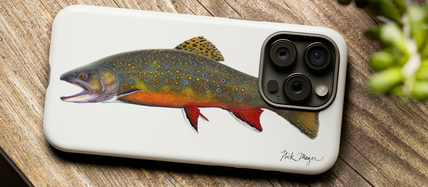 Colorful brook trout iPhone 15 case