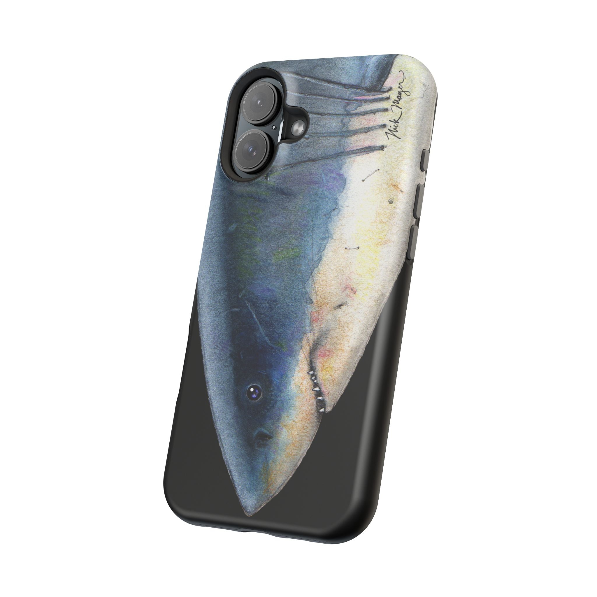 Great White Shark Face MagSafe Black iPhone Case