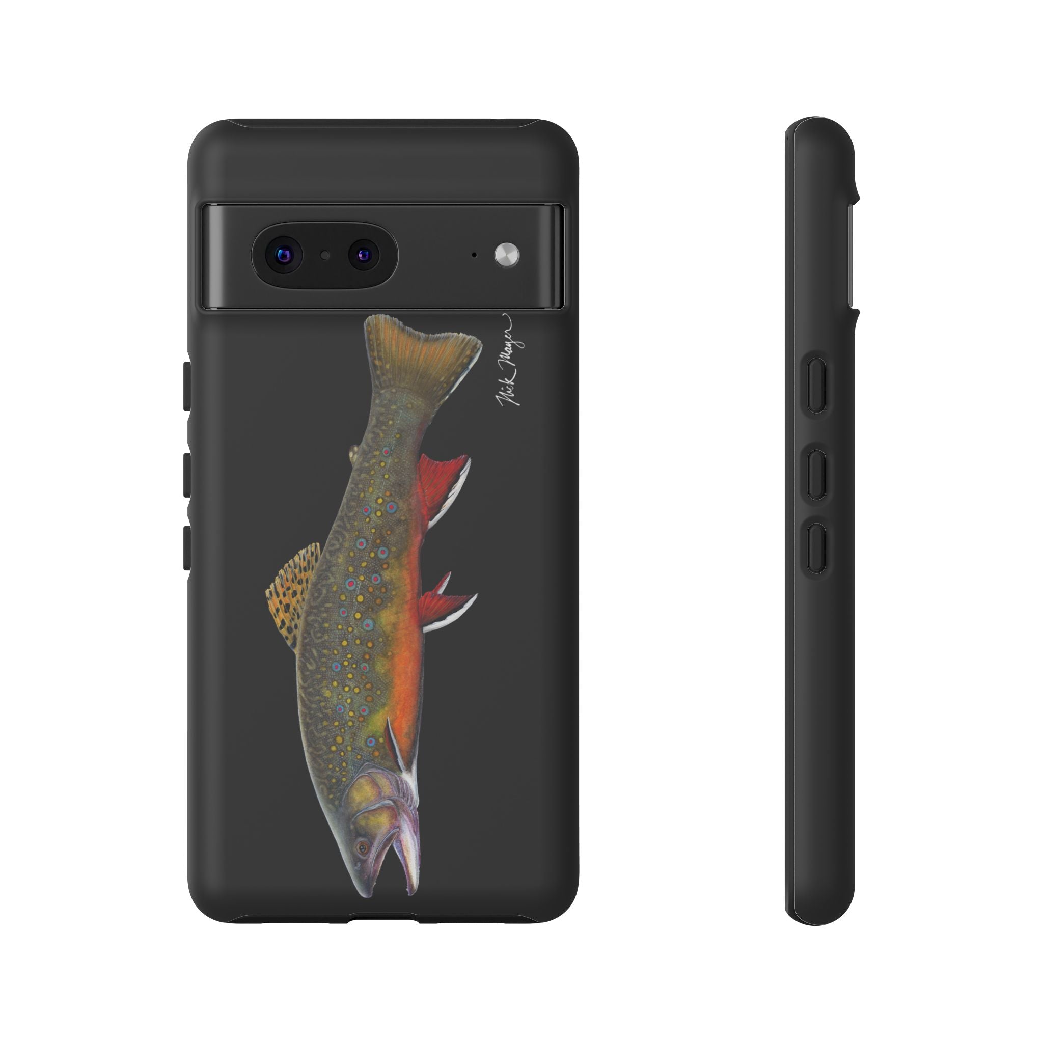 Brook Trout Black Phone Cases (Samsung) Printify
