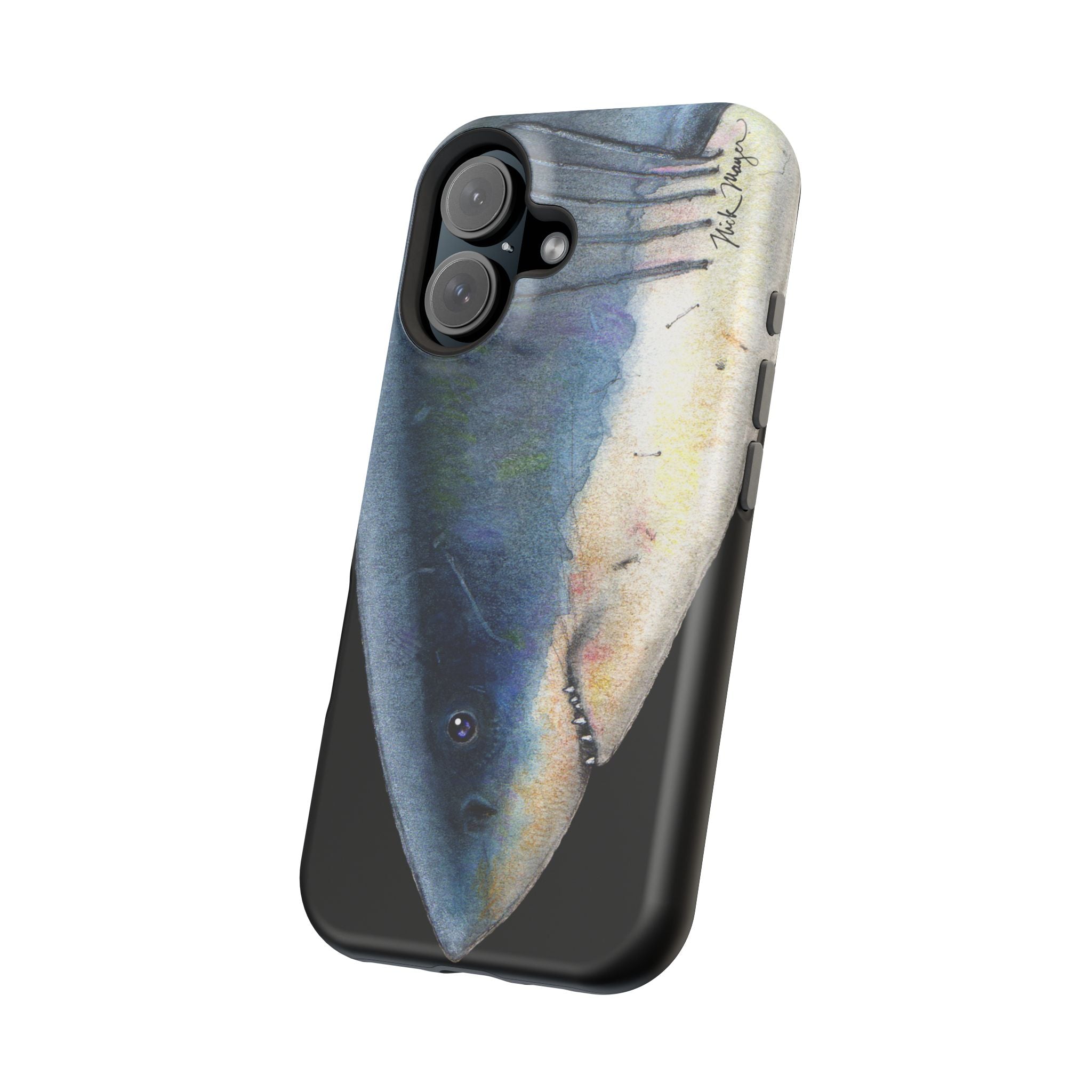 Great White Shark Face MagSafe Black iPhone Case