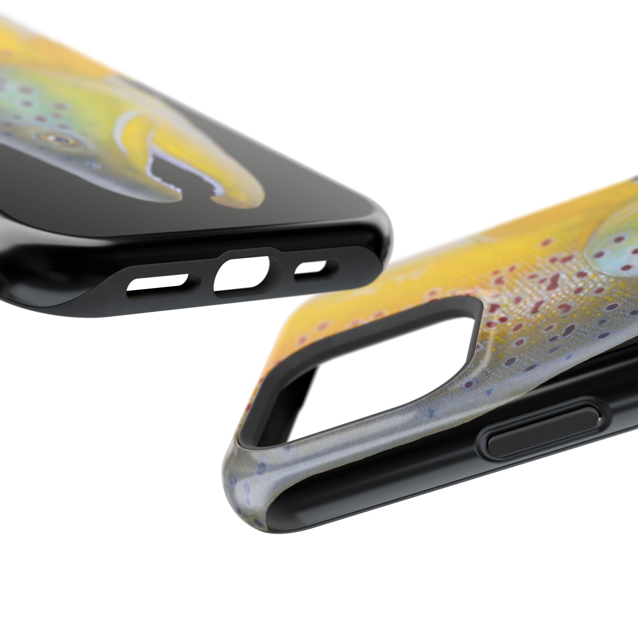 Brown Trout 3 Face Black MagSafe iPhone Case