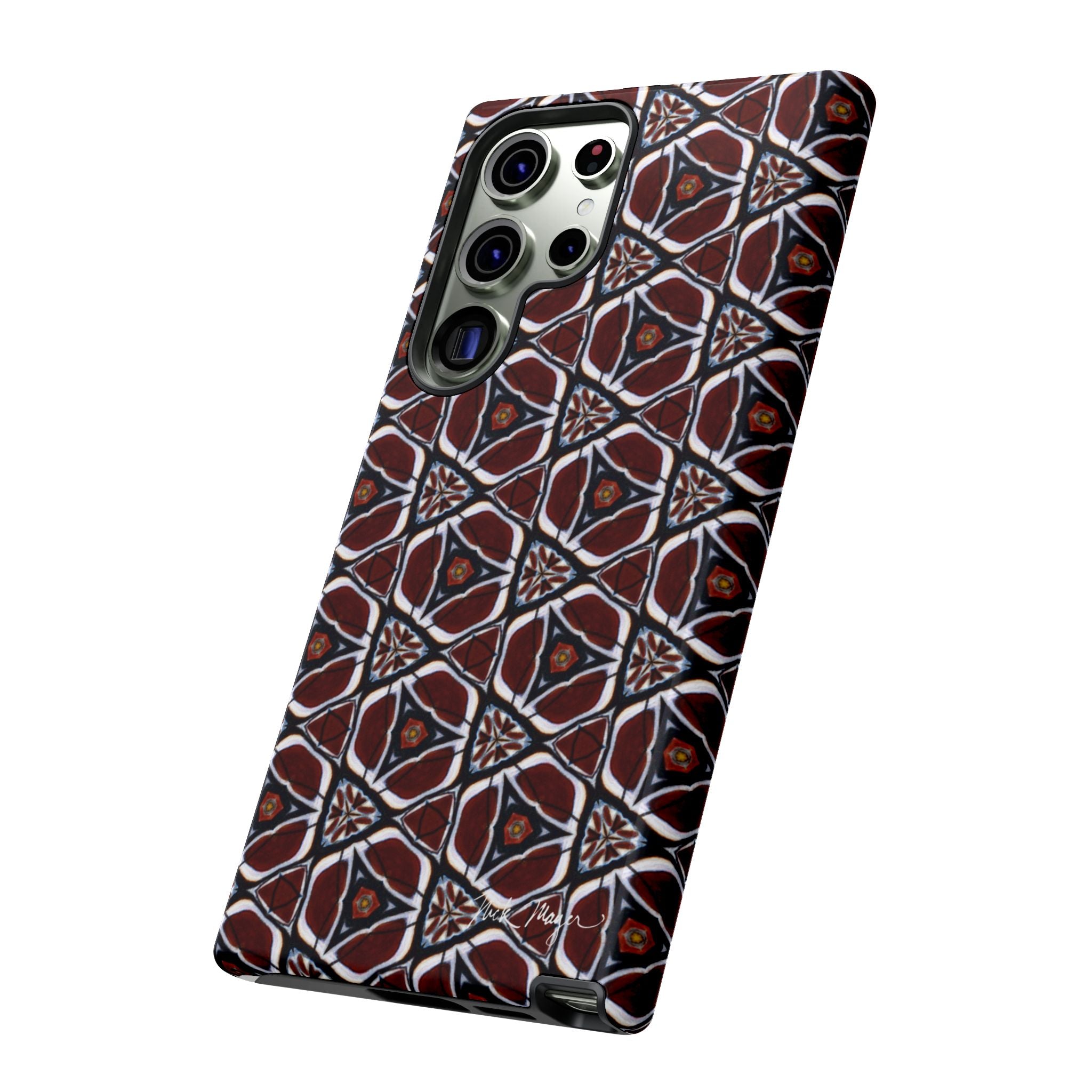 Maroon Butterfly Pattern Phone Case (Samsung)