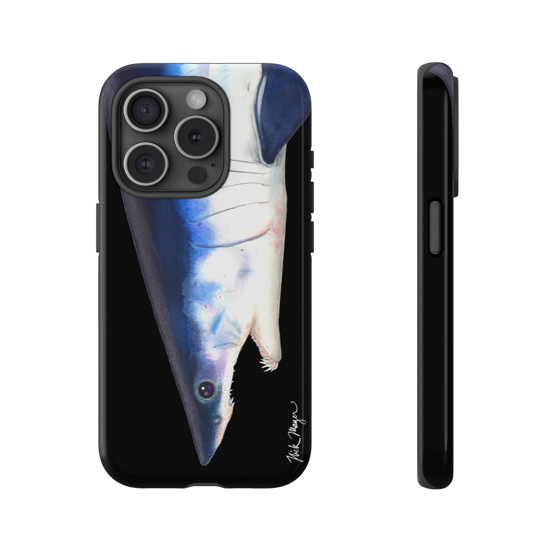 Mako Shark Face Black iPhone 15 Case