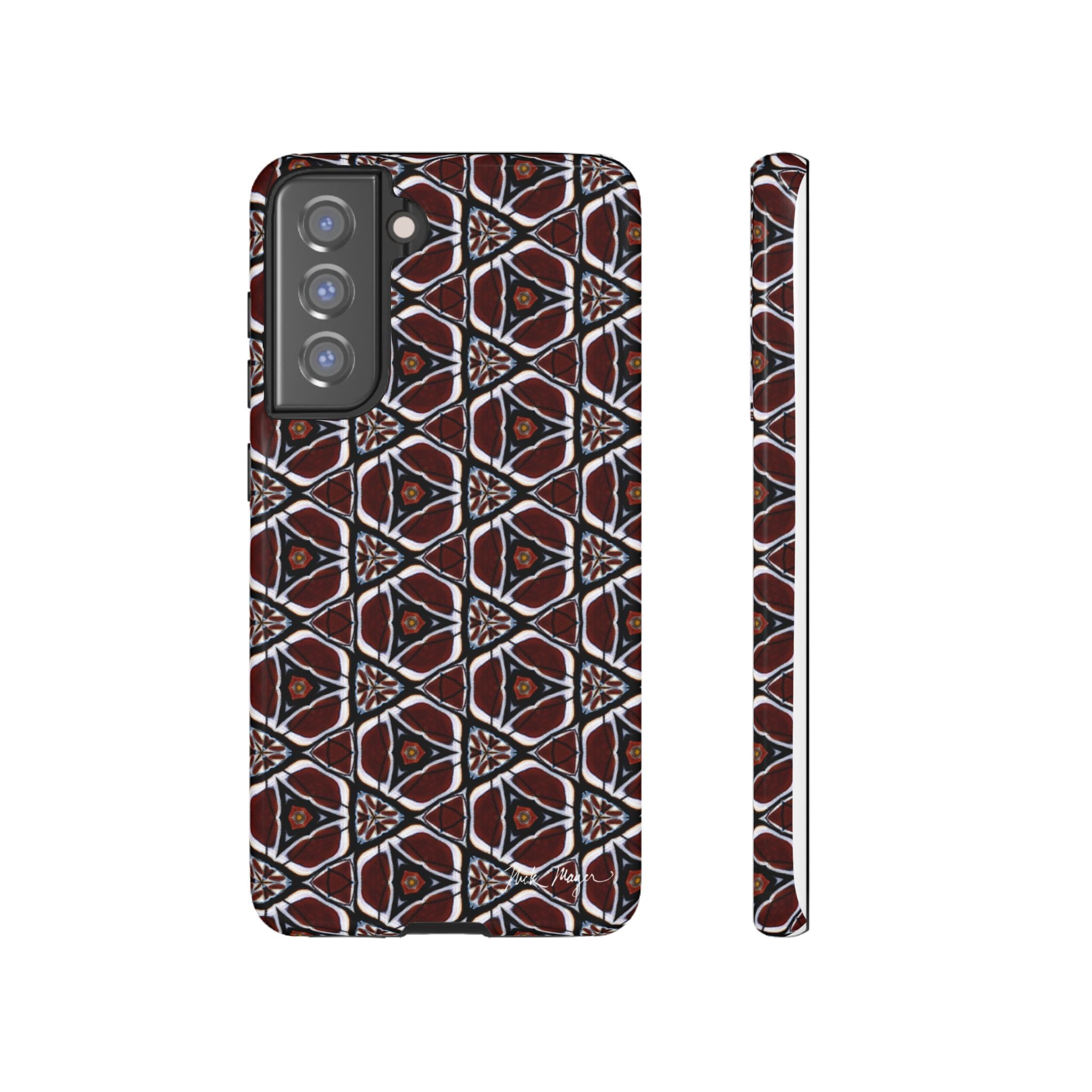 Maroon Butterfly Pattern Phone Case (Samsung)