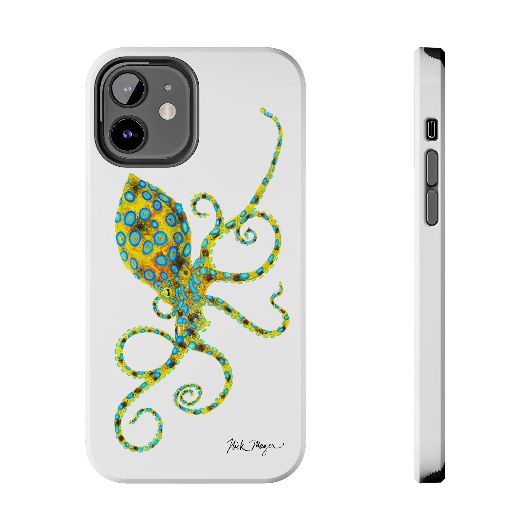 Blue Ringed Octopus White Phone Case (iPhone)