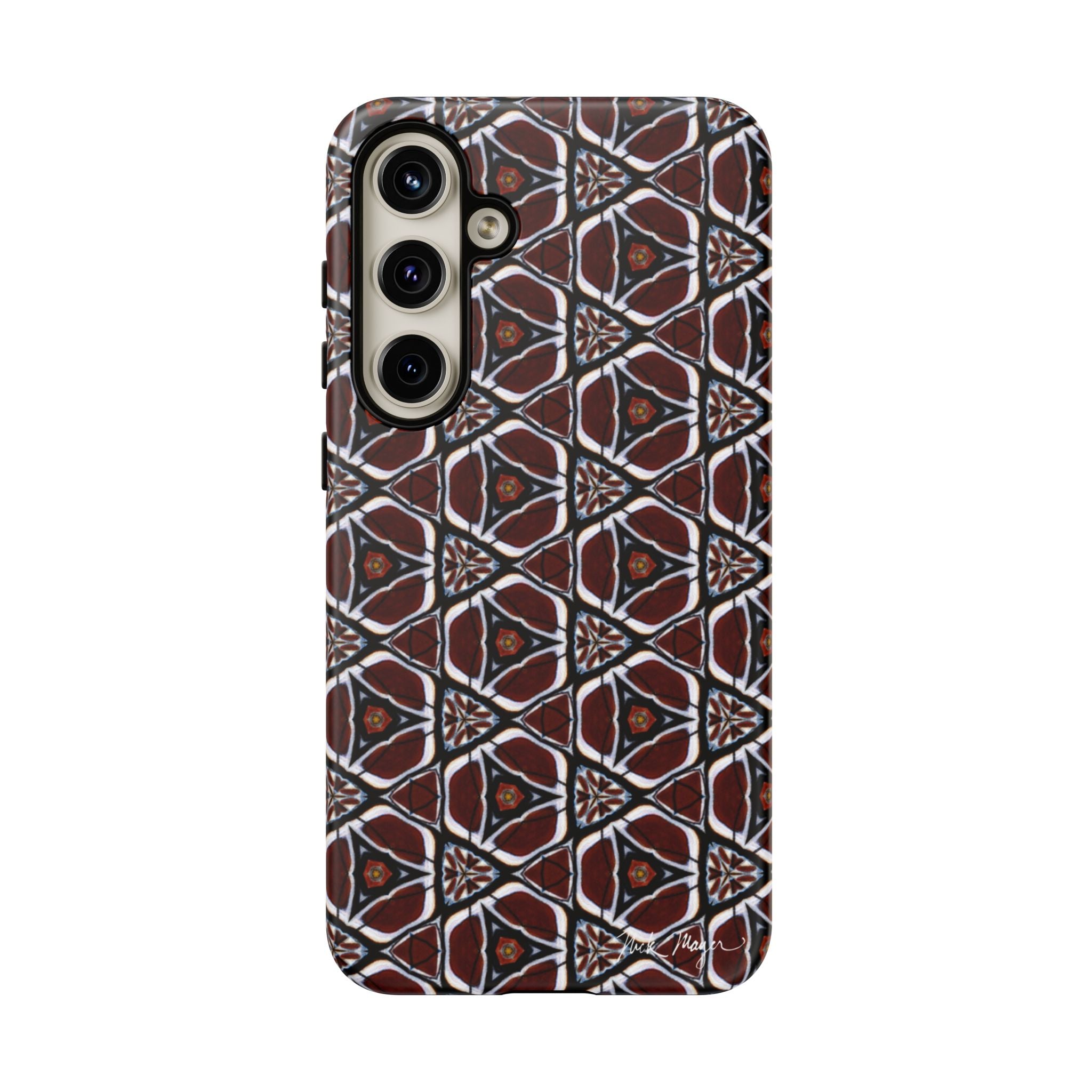 Maroon Butterfly Pattern Phone Case (Samsung)