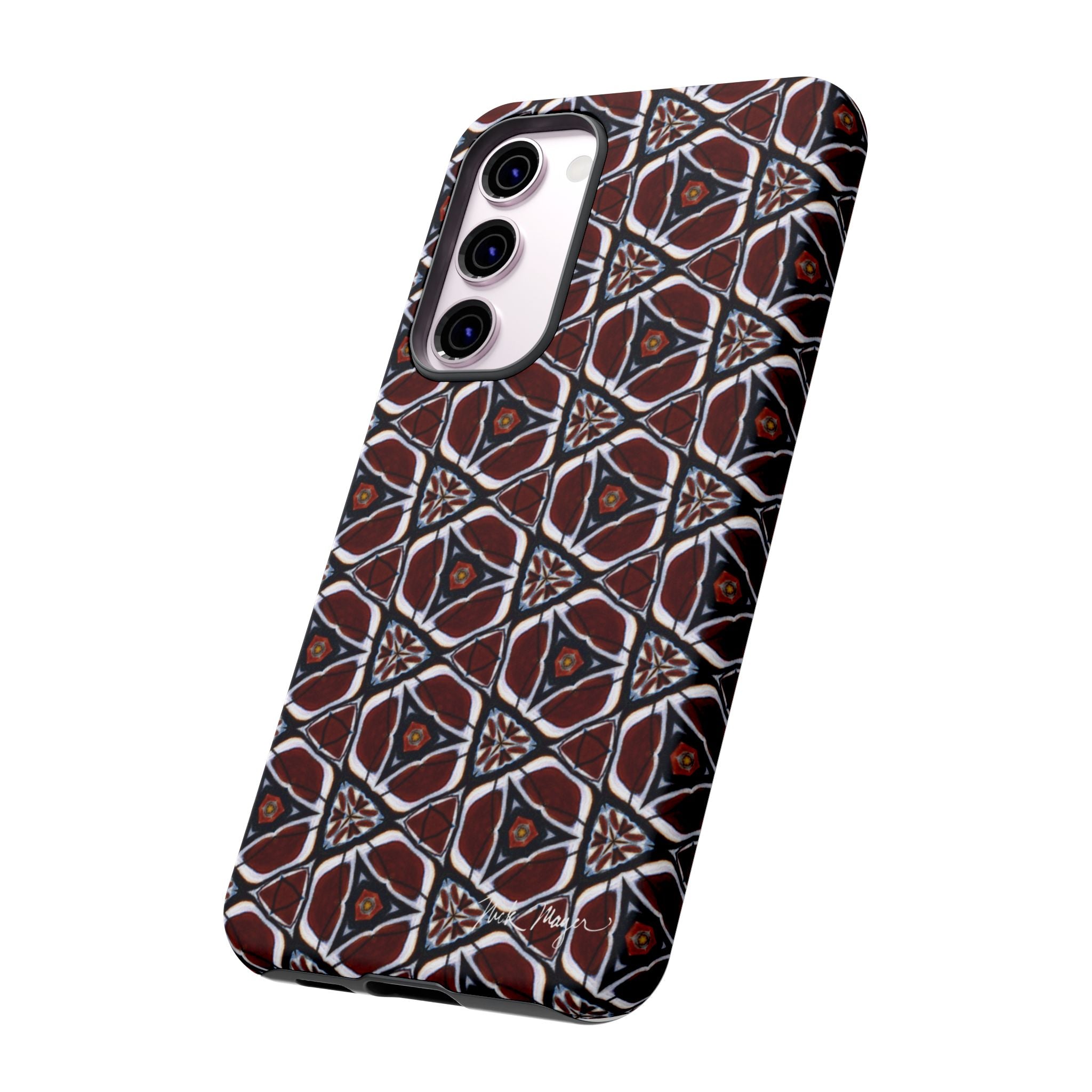 Maroon Butterfly Pattern Phone Case (Samsung)