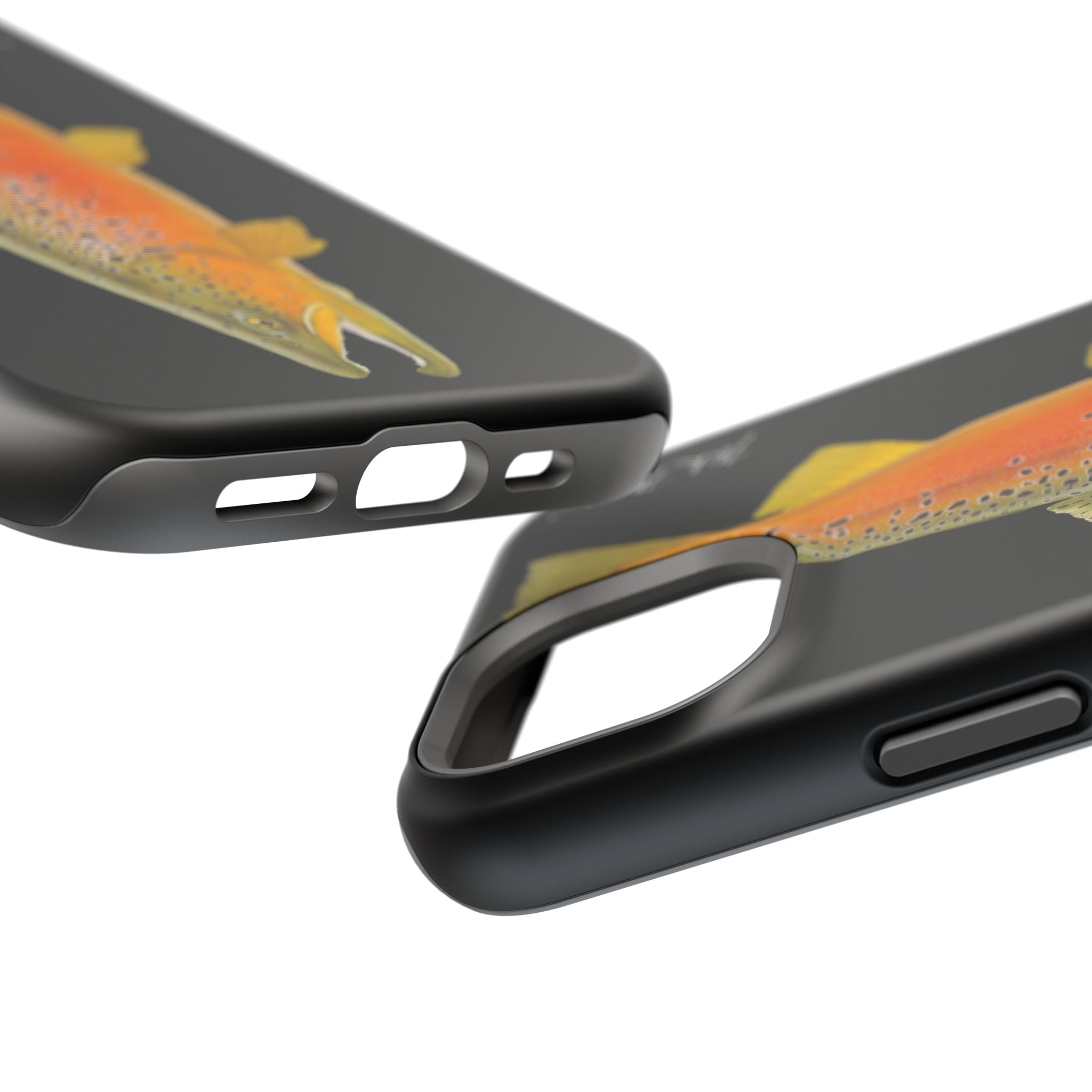 Brown Trout 2 Black MagSafe iPhone Case, NEW for Holiday 2025!