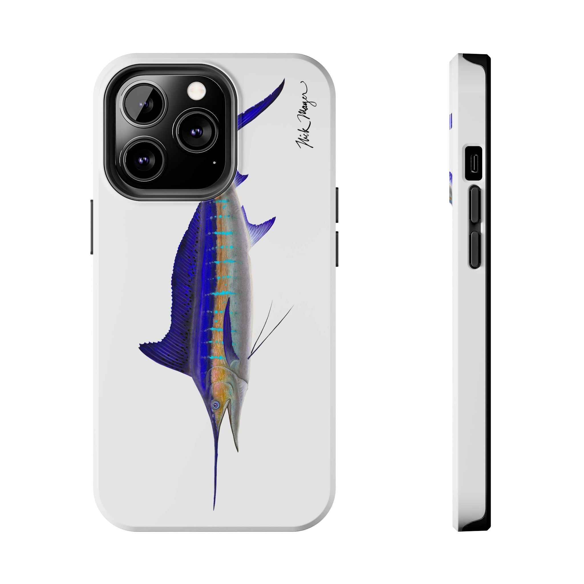 Striped Marlin White Phone Case (iPhone)