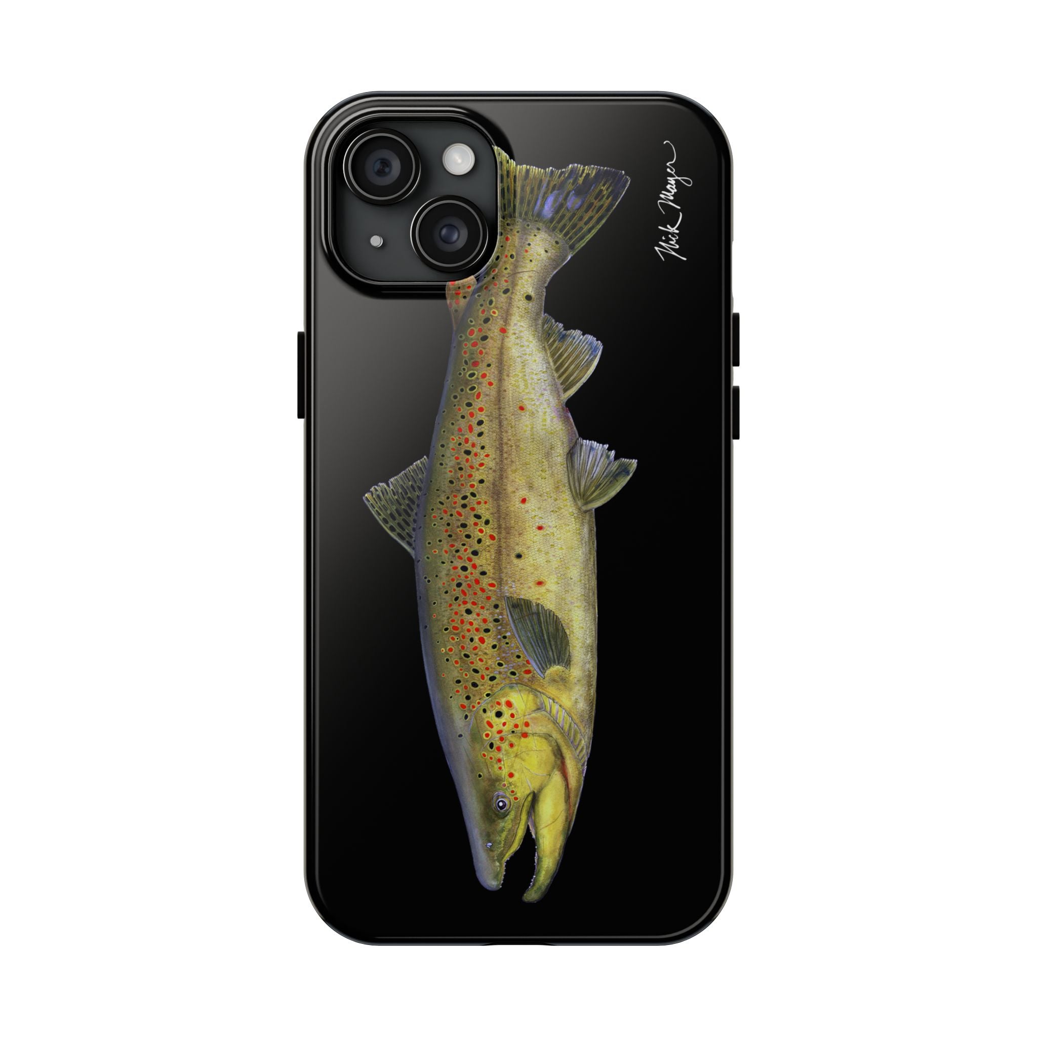 Brown Trout Black Phone Case (iPhone)
