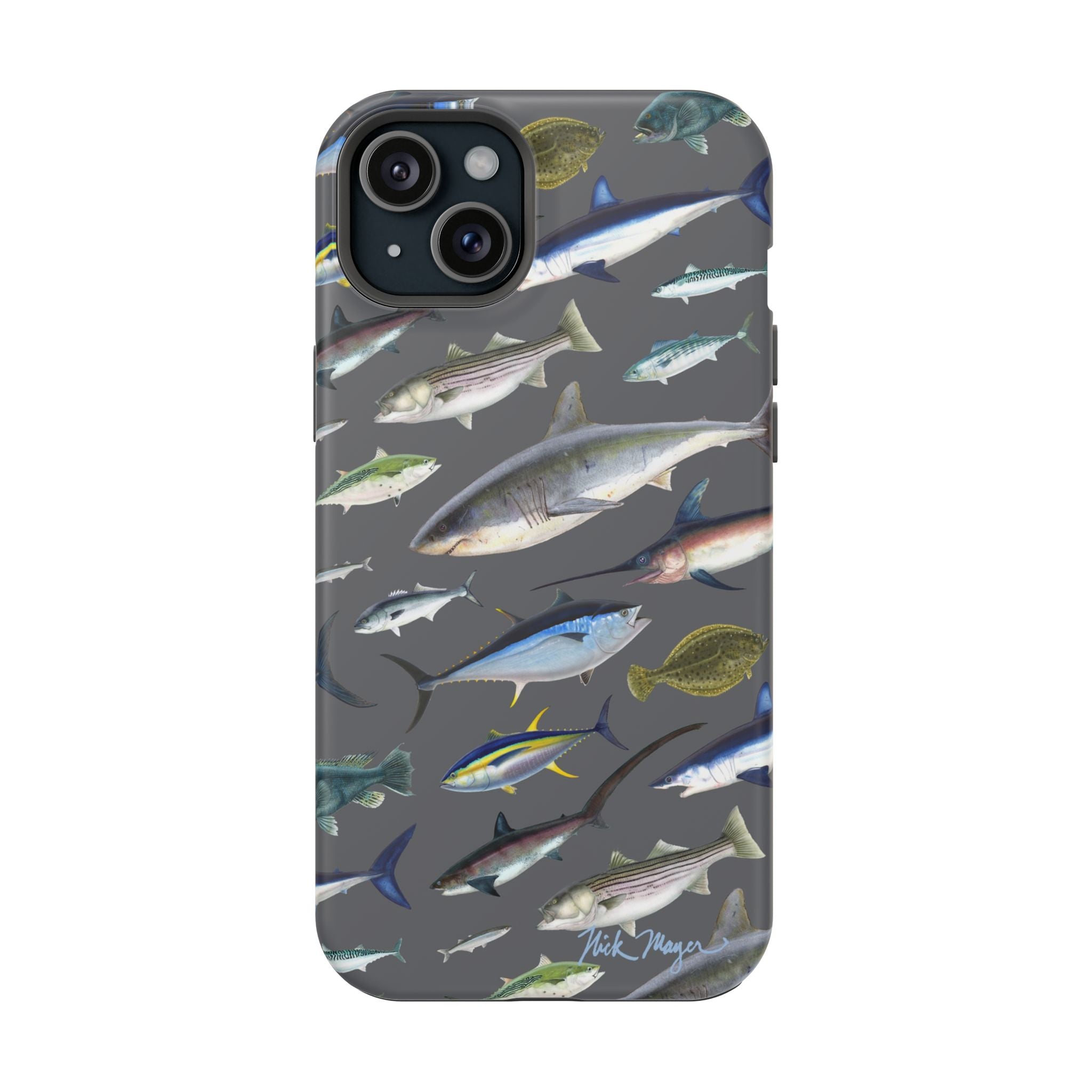New England Offshore Fish Grey MagSafe iPhone Case