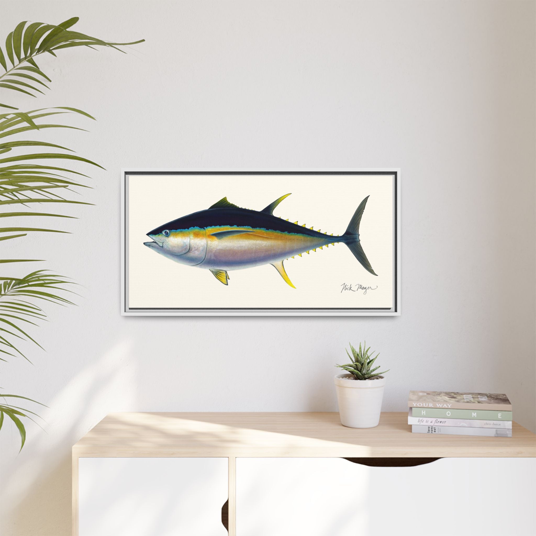 Bigeye Tuna Framed Canvas Print Printify
