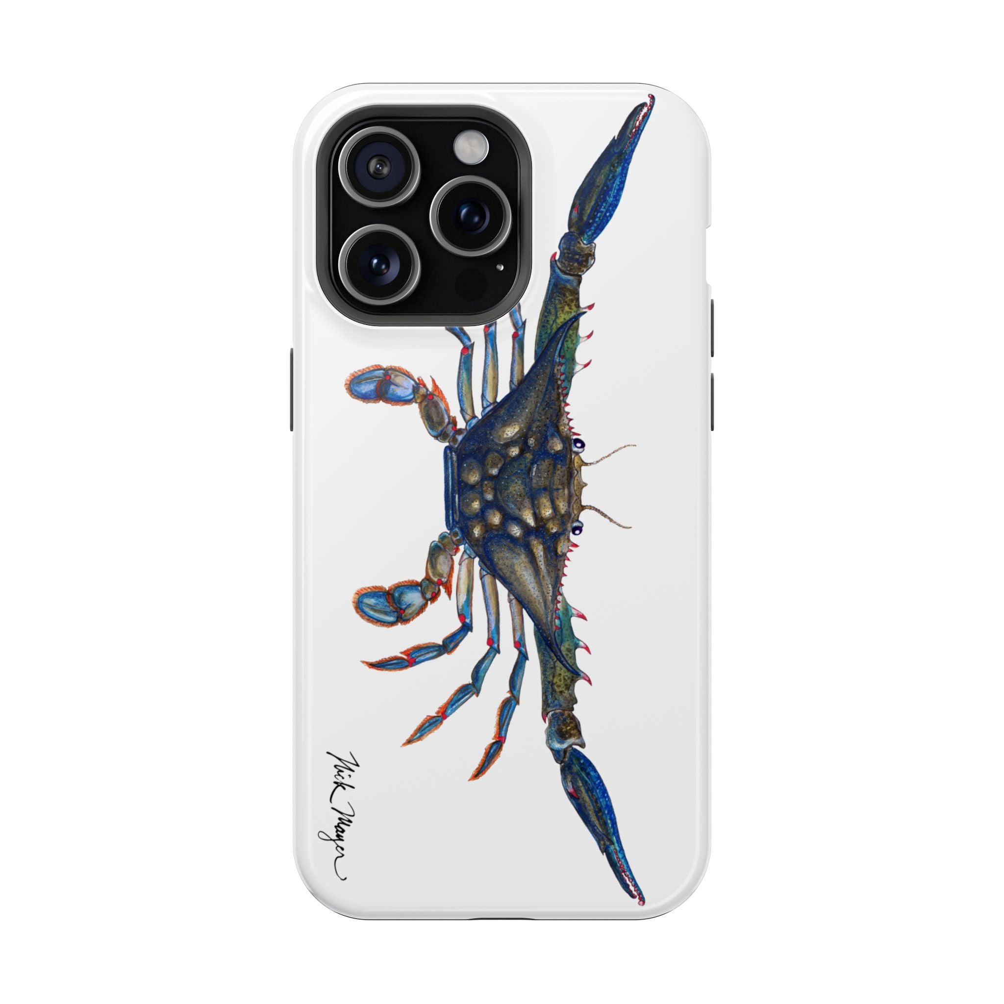 Blue Crab MagSafe White iPhone Case