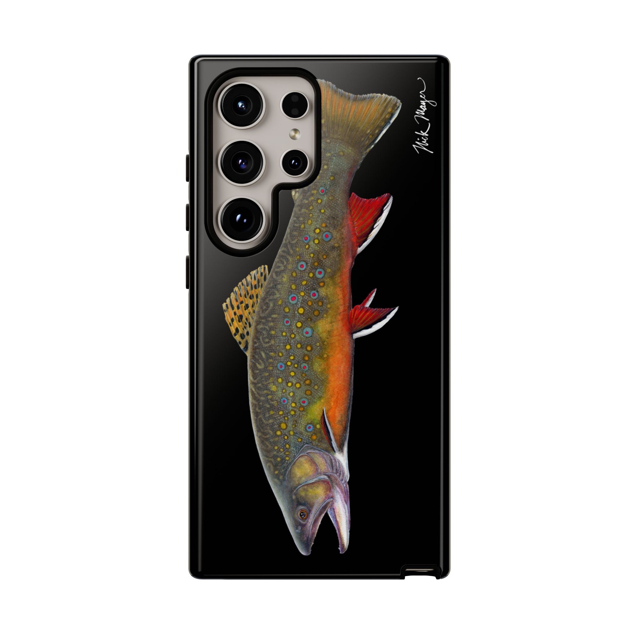 Brook Trout Black Phone Cases (Samsung) Printify