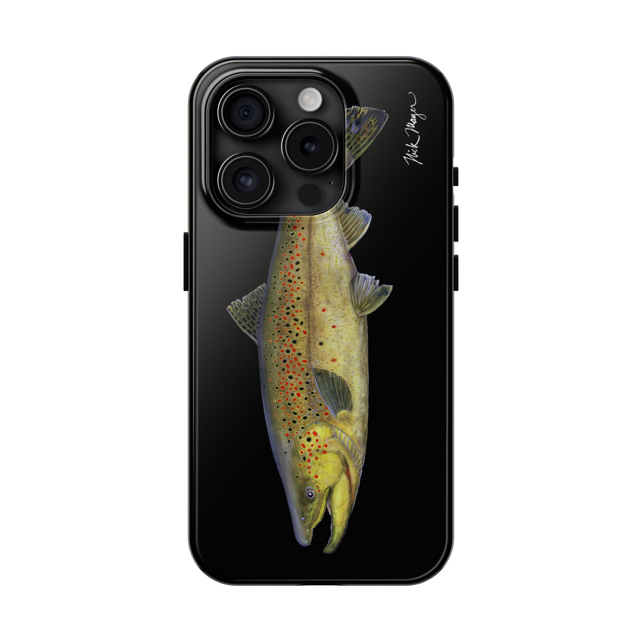 Brown Trout Black Phone Case (iPhone)