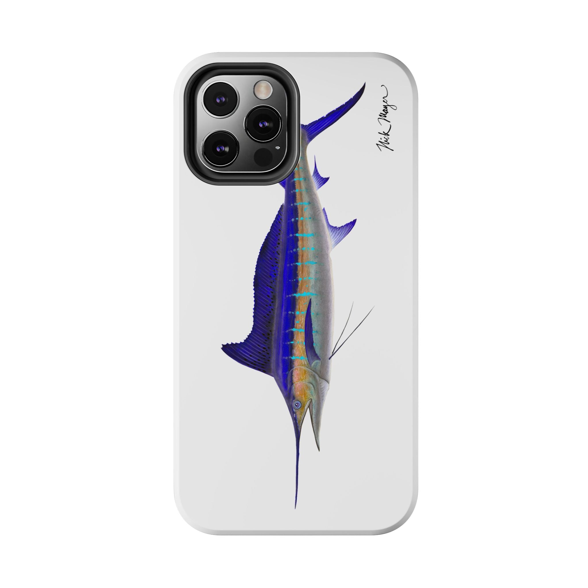 Striped Marlin White Phone Case (iPhone)