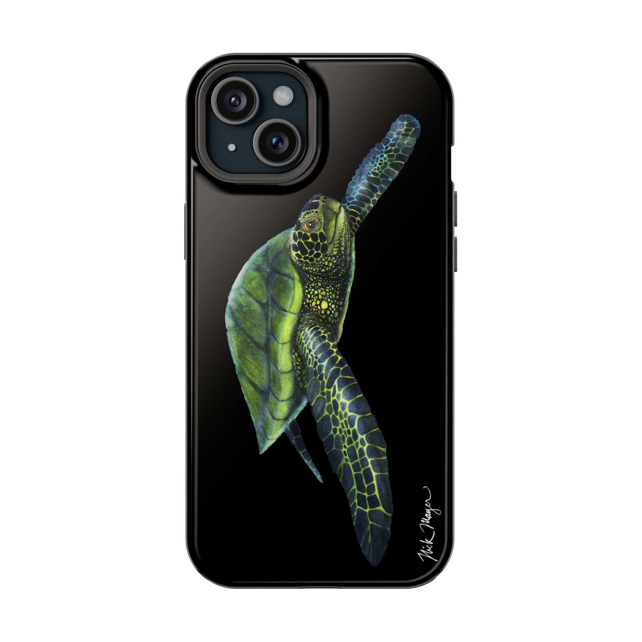 Green Sea Turtle MagSafe Black iPhone Case