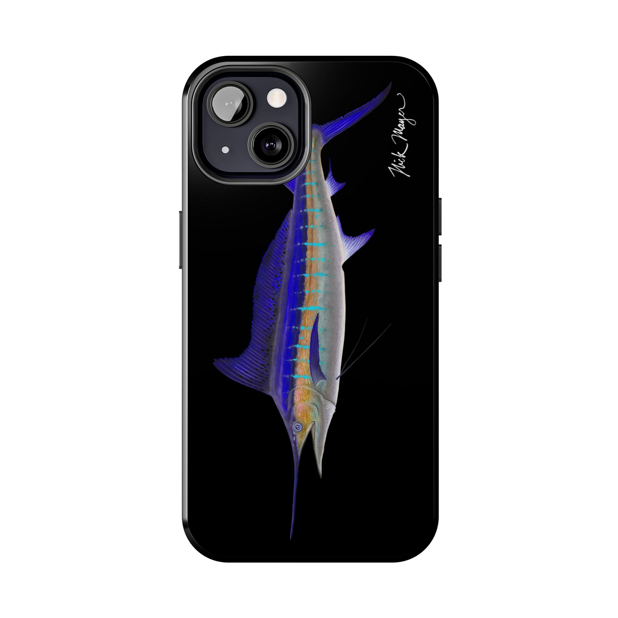 Striped Marlin Black Phone Case (iPhone)