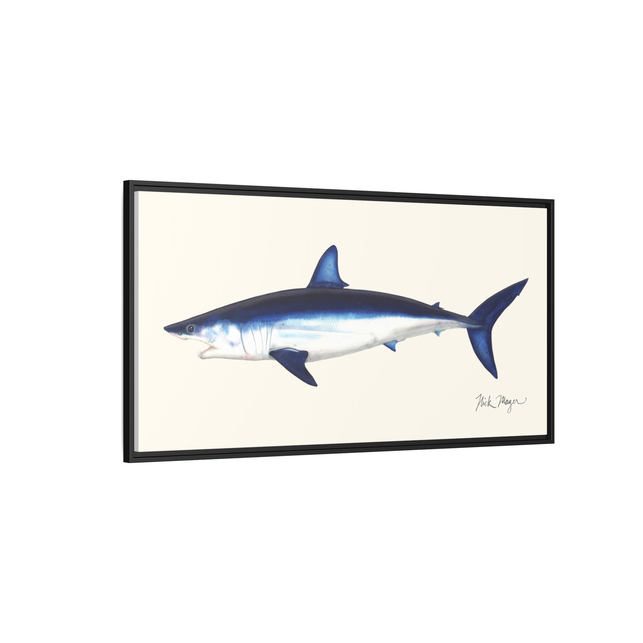 Mako Shark Framed Canvas Print Printify