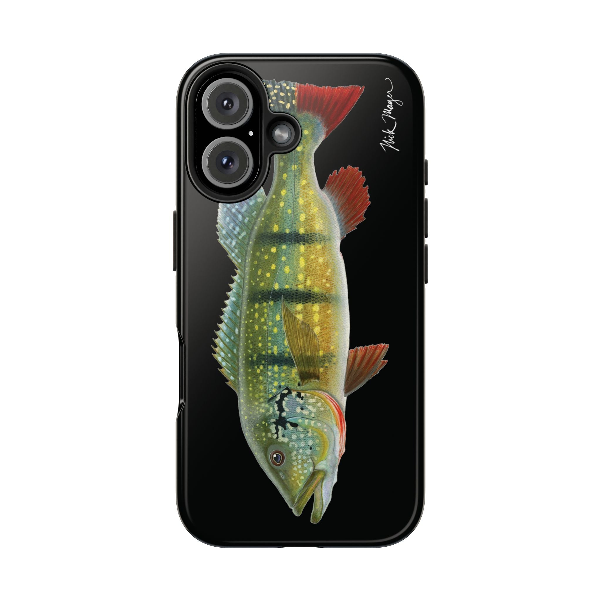 Peacock Bass Black iPhone Case