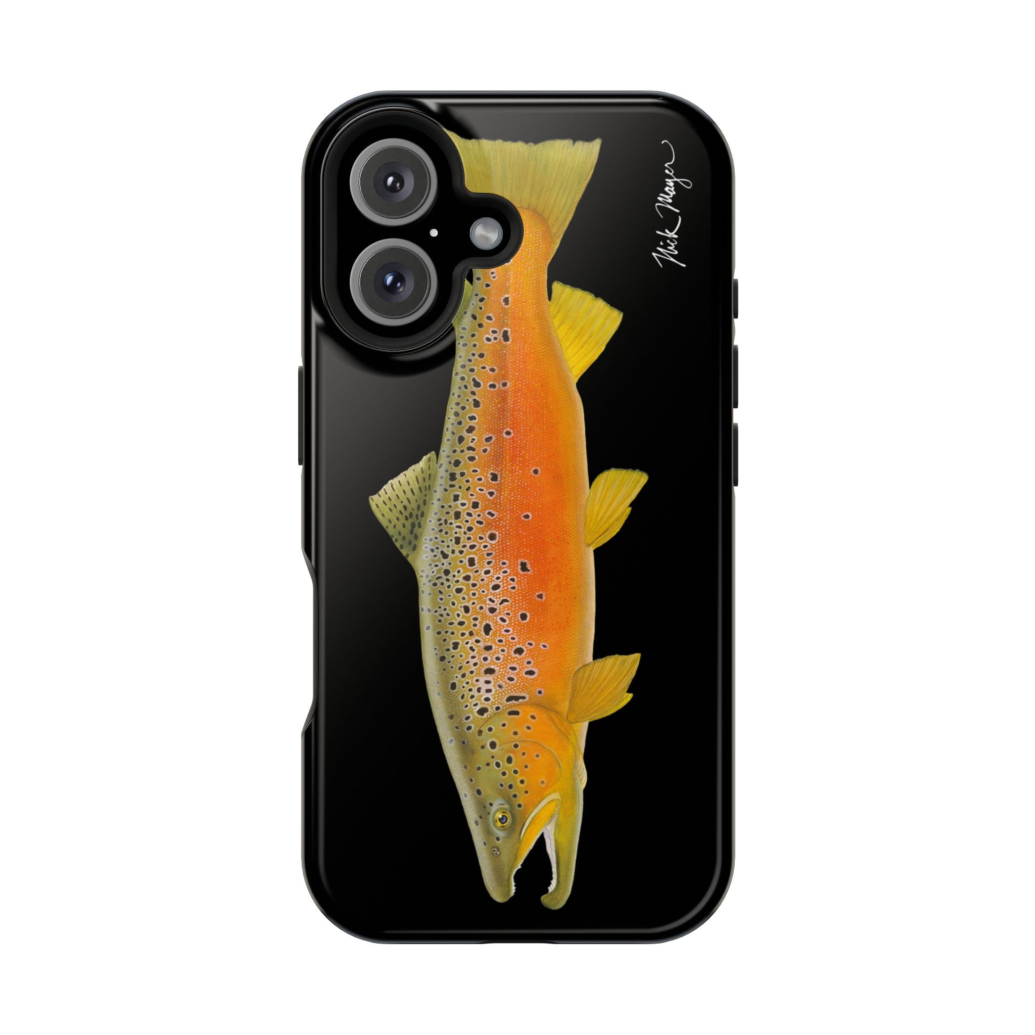 Brown Trout 2 Black MagSafe iPhone Case, NEW for Holiday 2025!