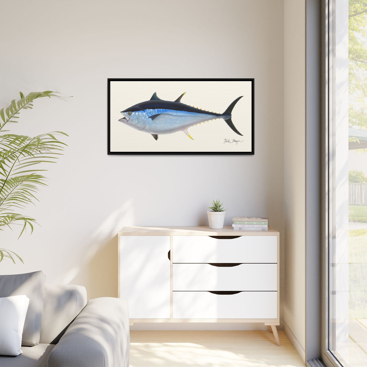 Giant Bluefin Tuna 2 Framed Canvas Print Printify