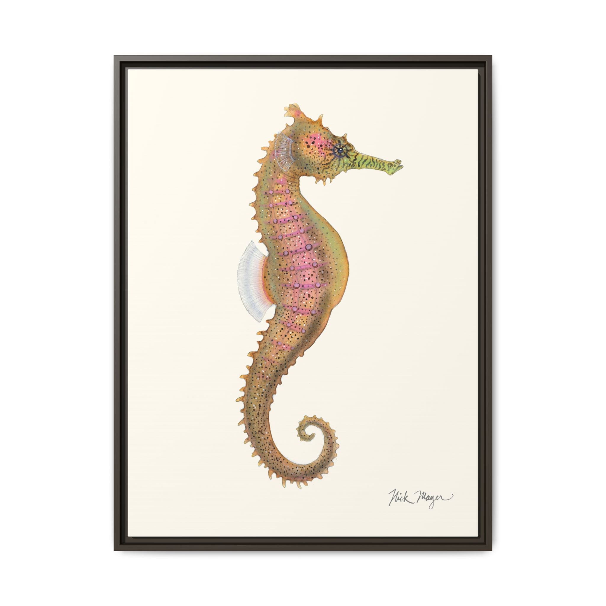 Estuary Seahorse Framed Canvas Print Printify
