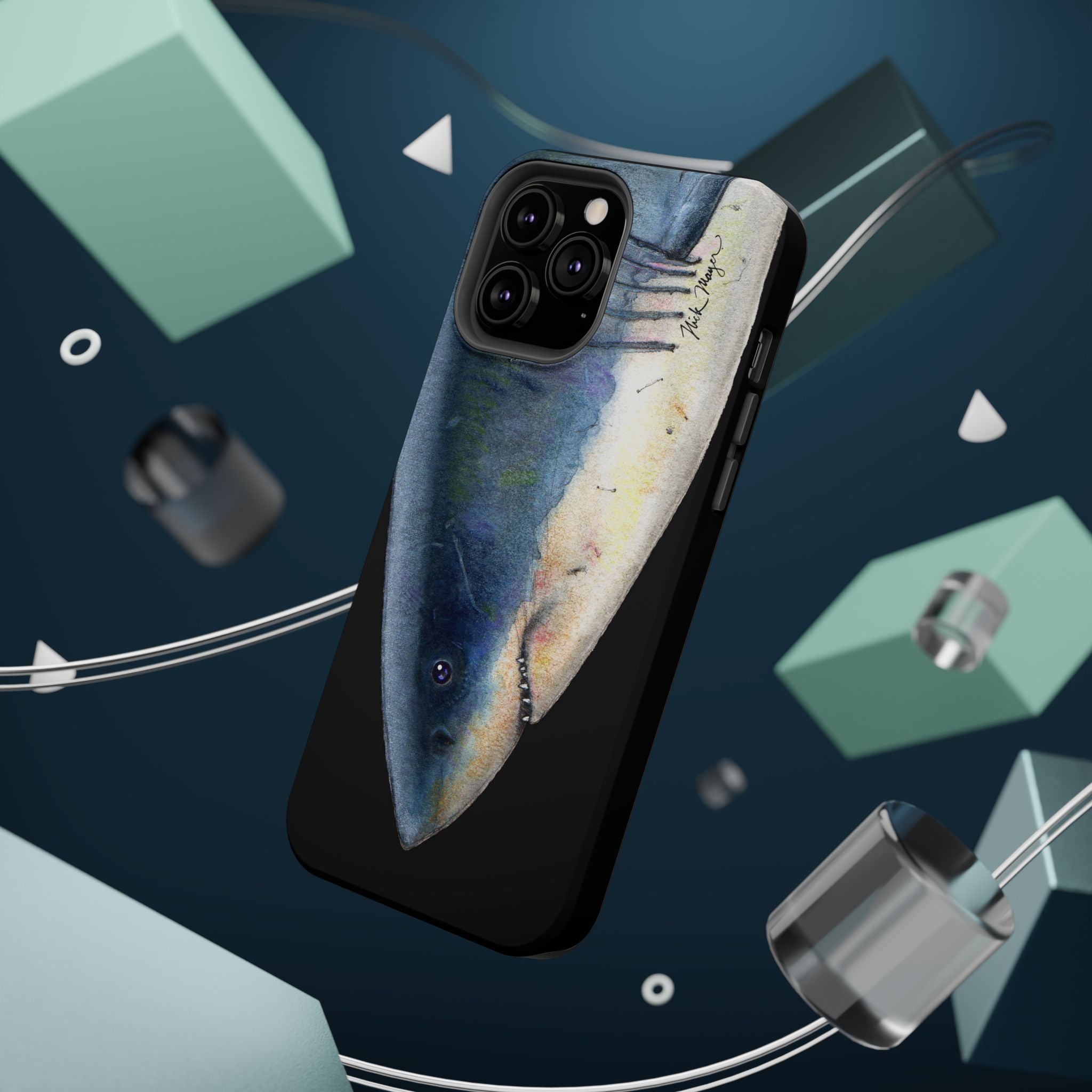Great White Shark Face MagSafe Black iPhone Case