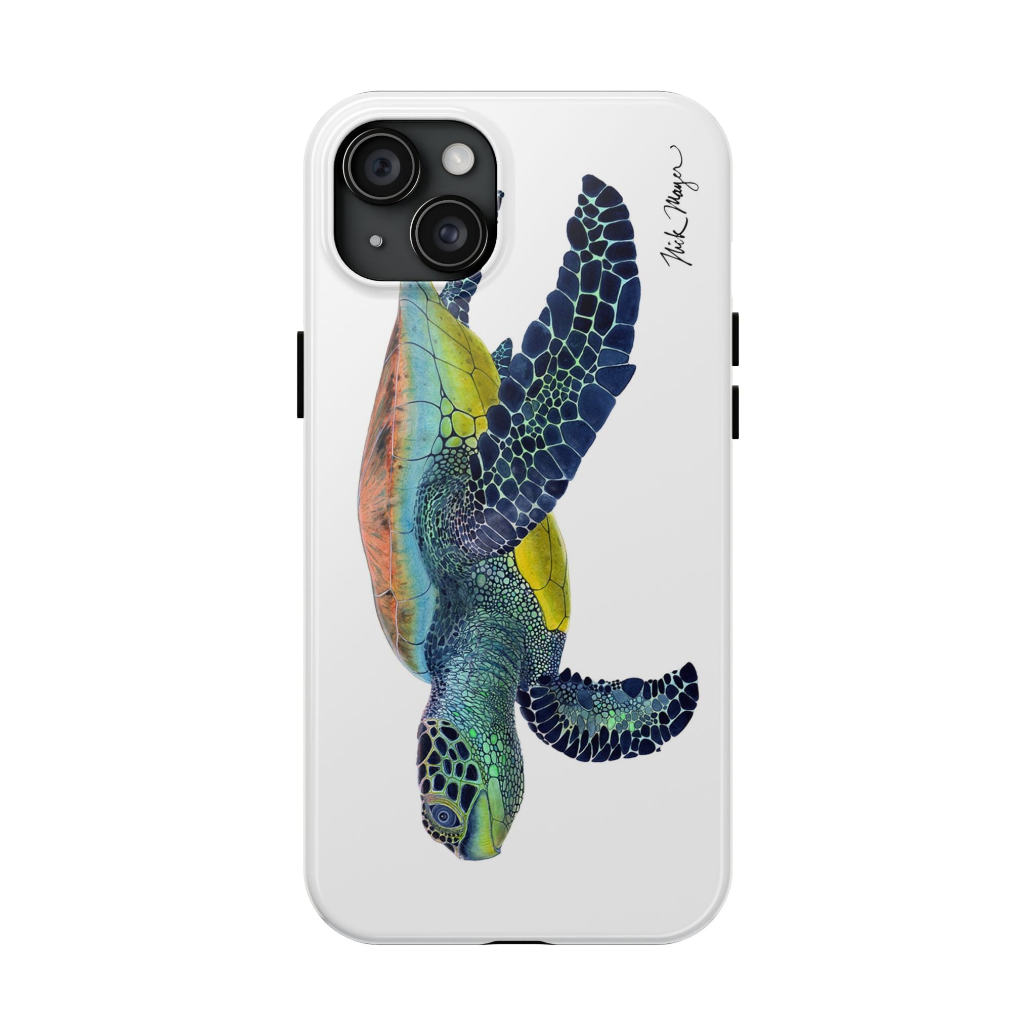 Green Sea Turtle II White Phone Case (iPhone)