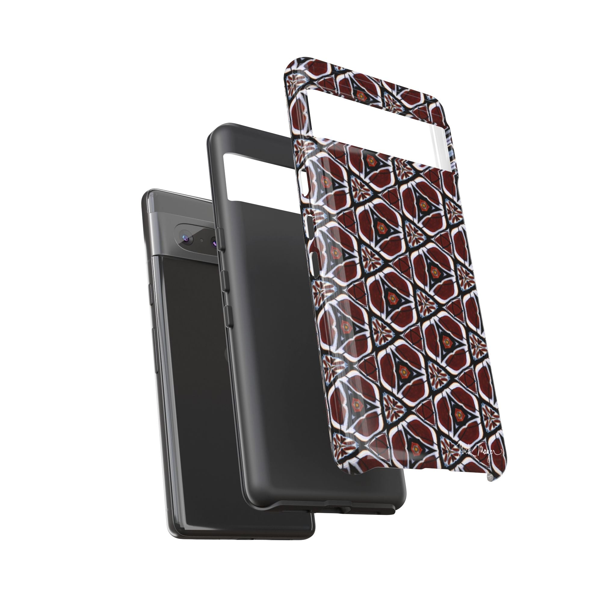 Maroon Butterfly Pattern Phone Case (Samsung)