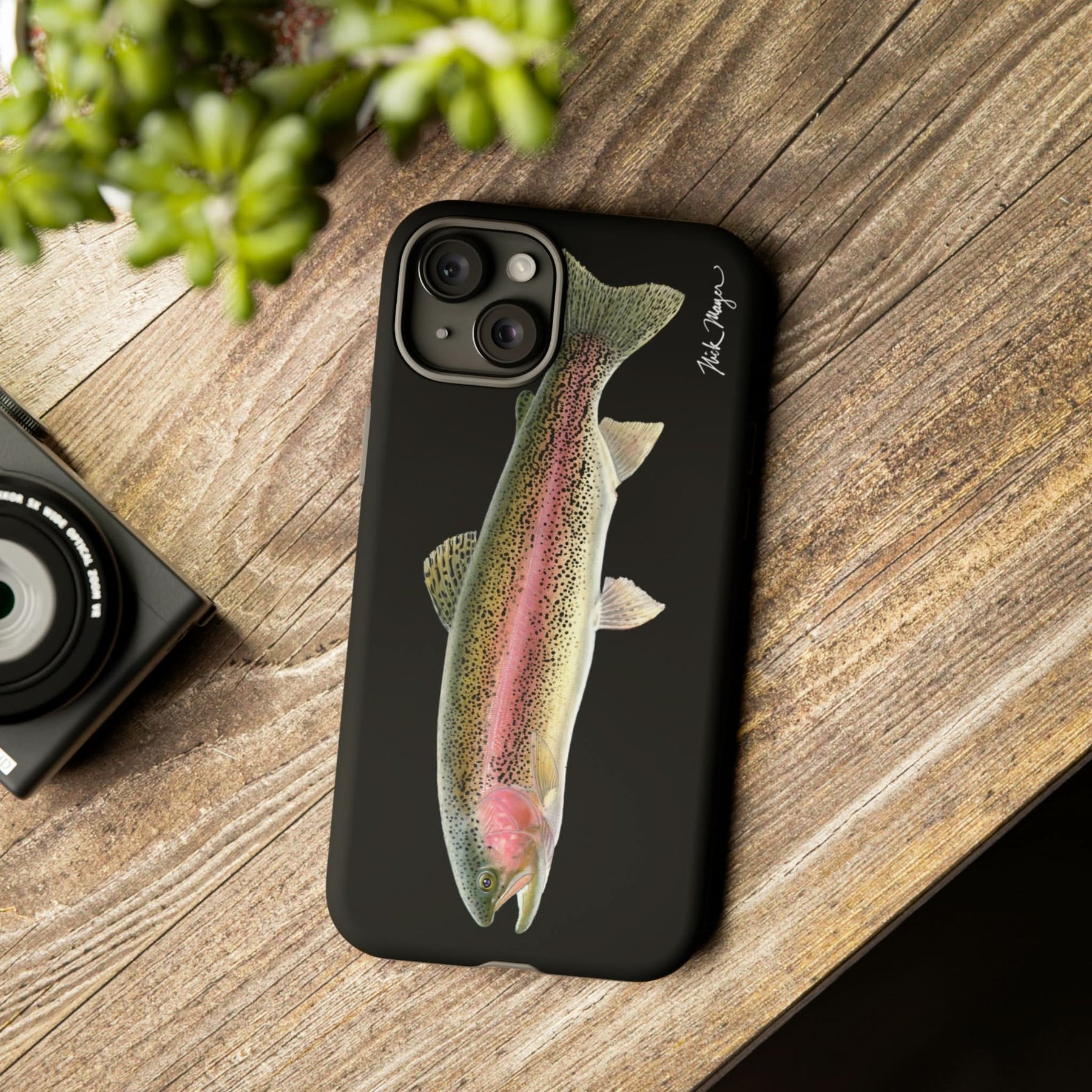 Rainbow Trout Black iPhone 15 Case