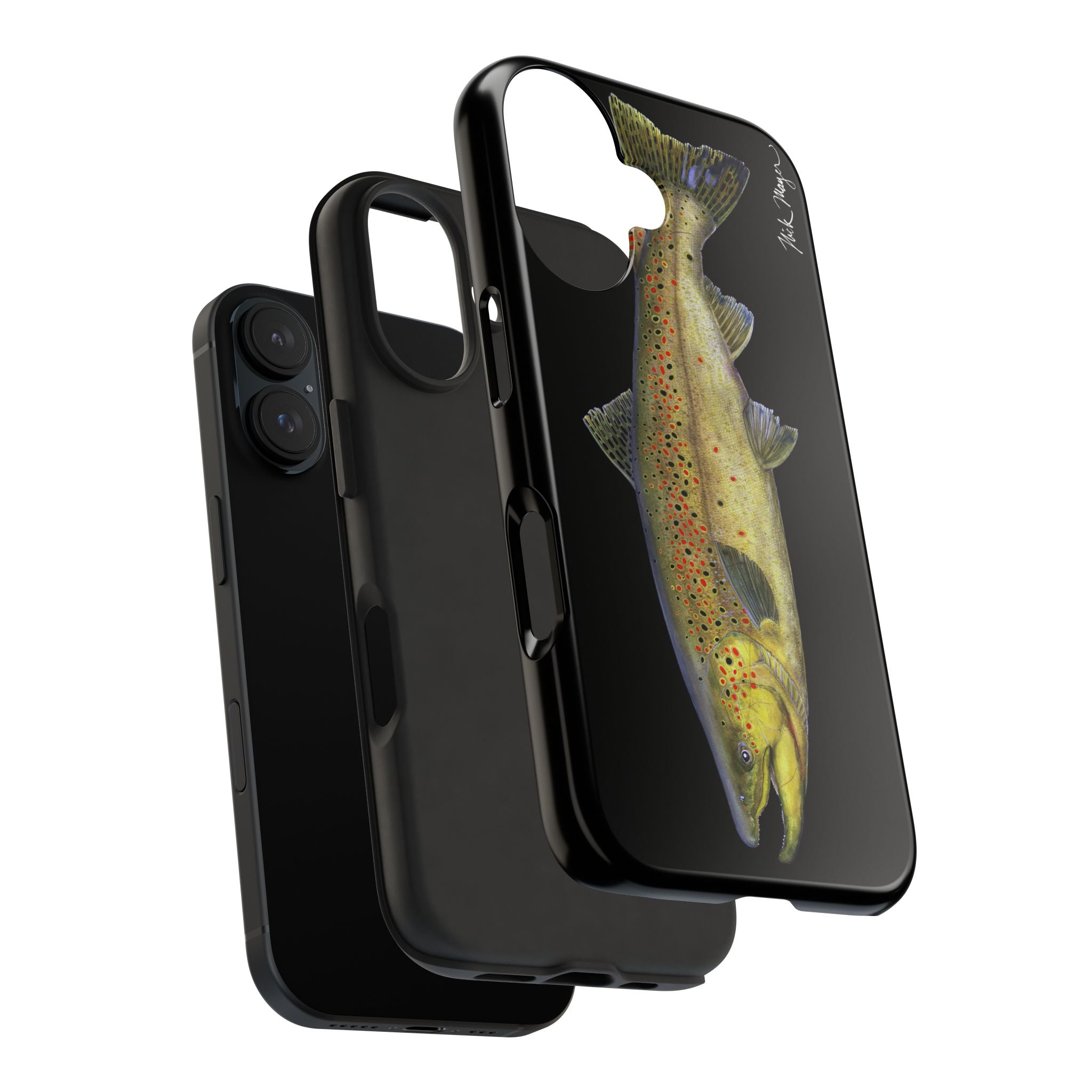Brown Trout Black Phone Case (iPhone)