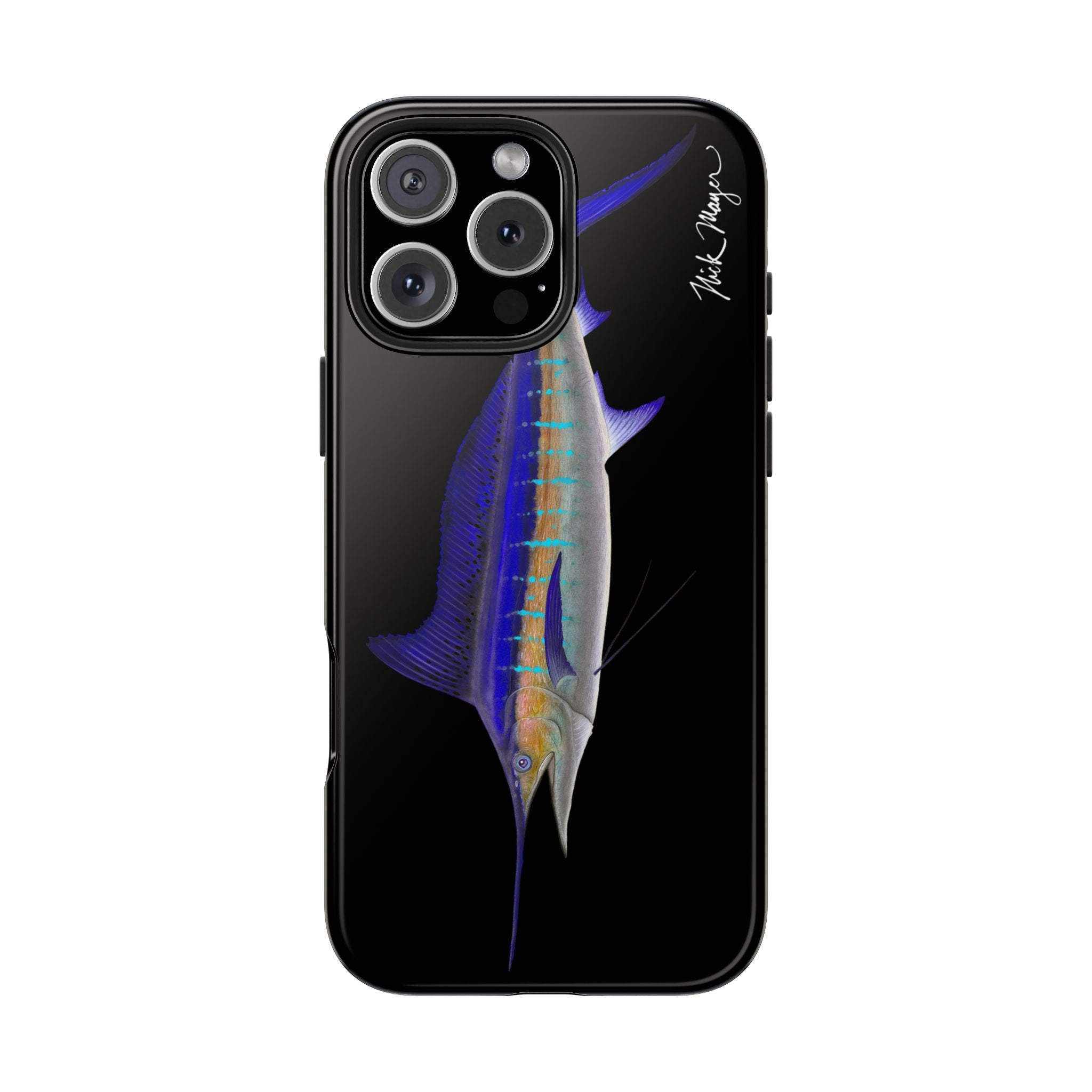 Striped Marlin Black Phone Case (iPhone)