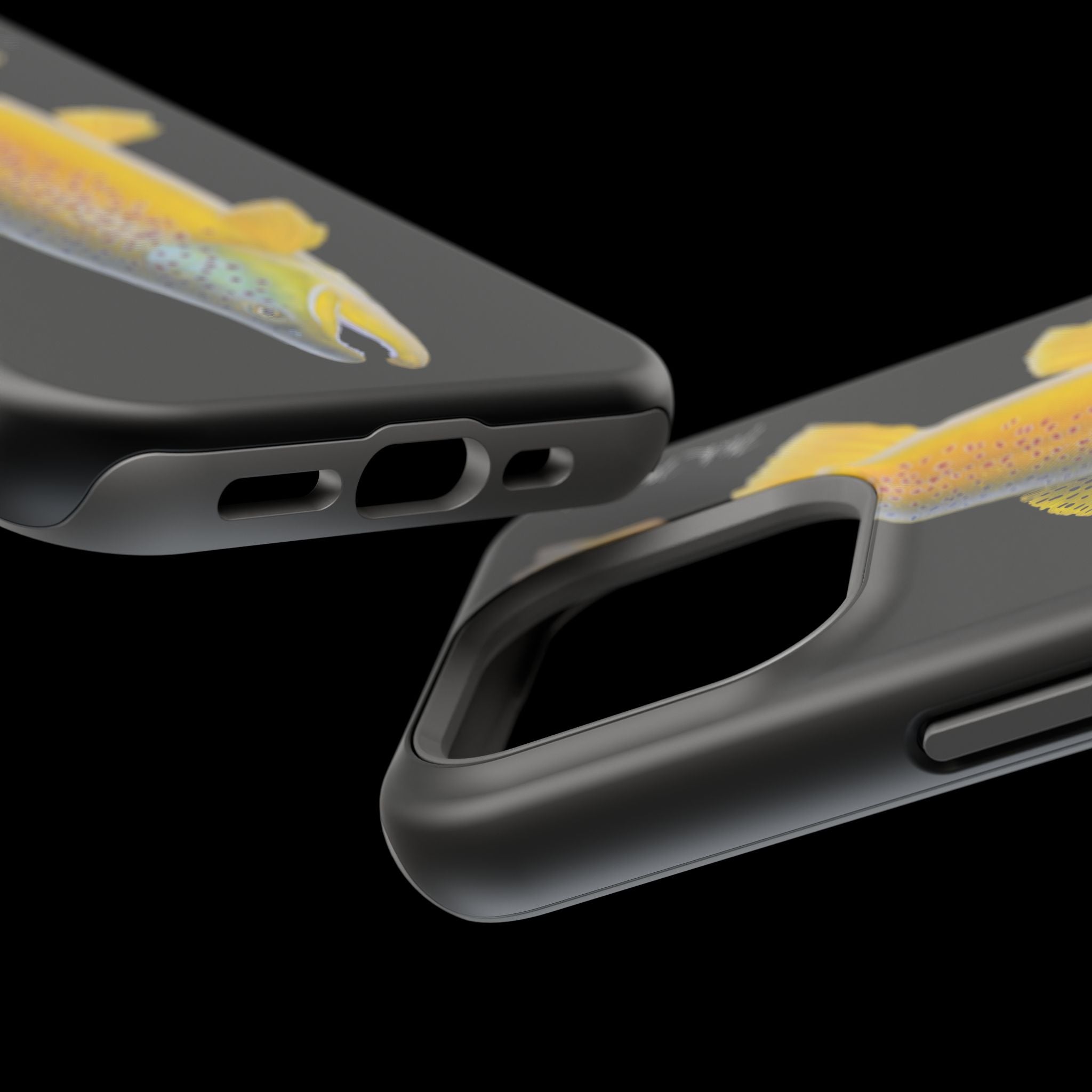Brown Trout 3 Black MagSafe iPhone Case