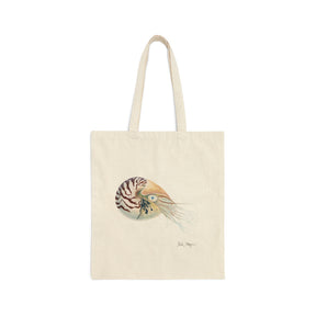 Chambered Nautilus Cotton Canvas Tote Bag