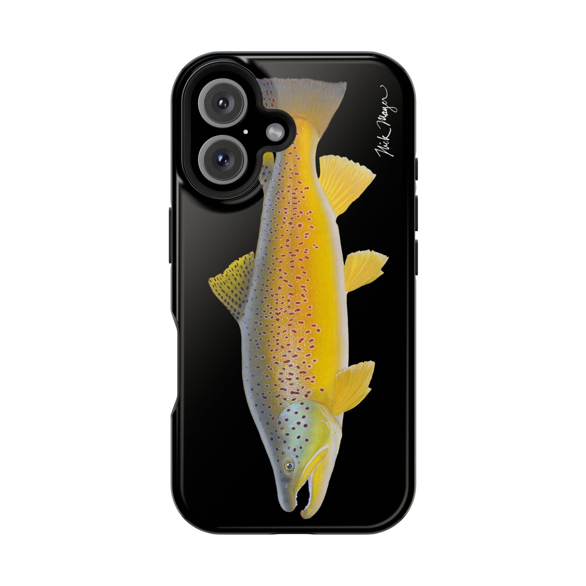 Brown Trout 3 Black MagSafe iPhone Case