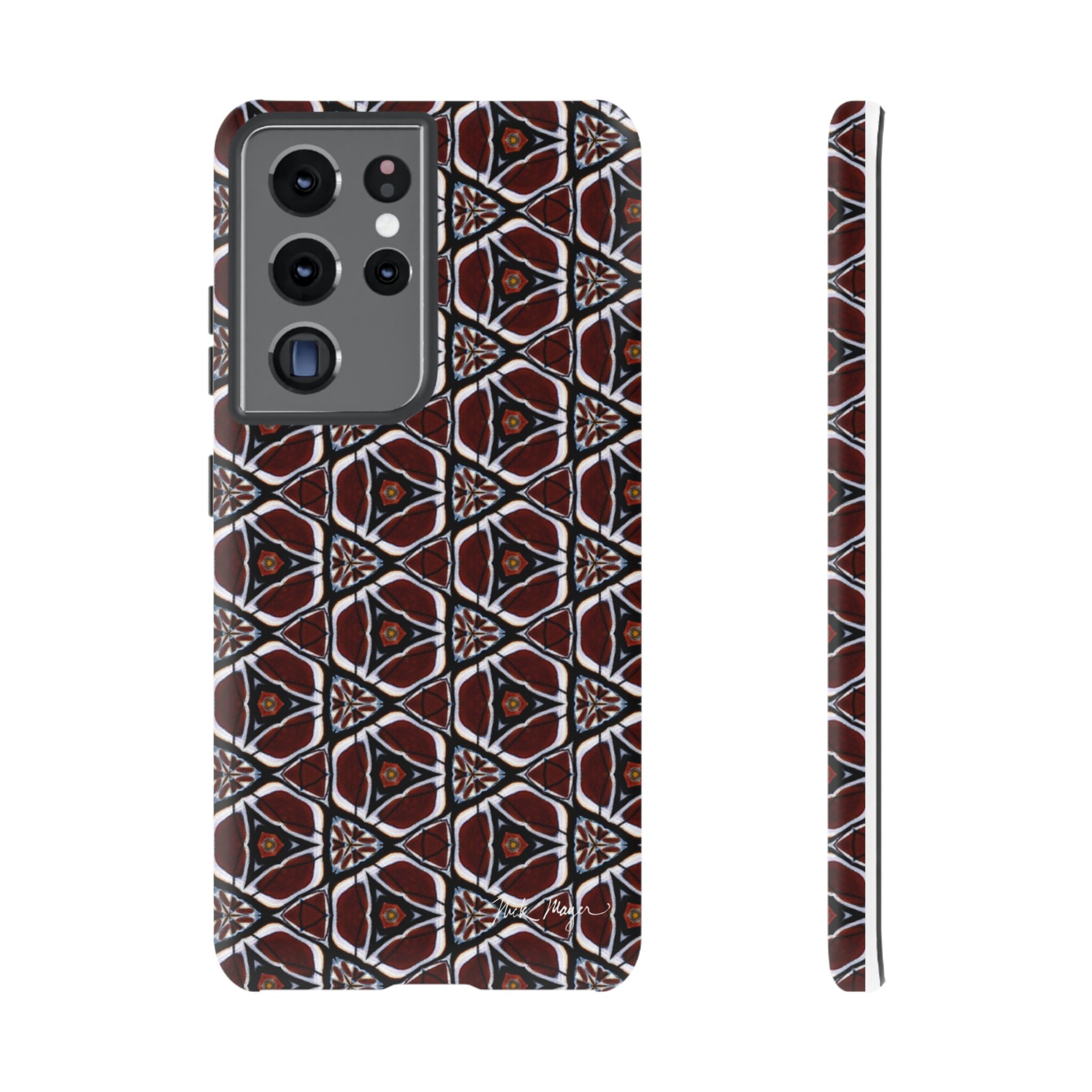 Maroon Butterfly Pattern Phone Case (Samsung)