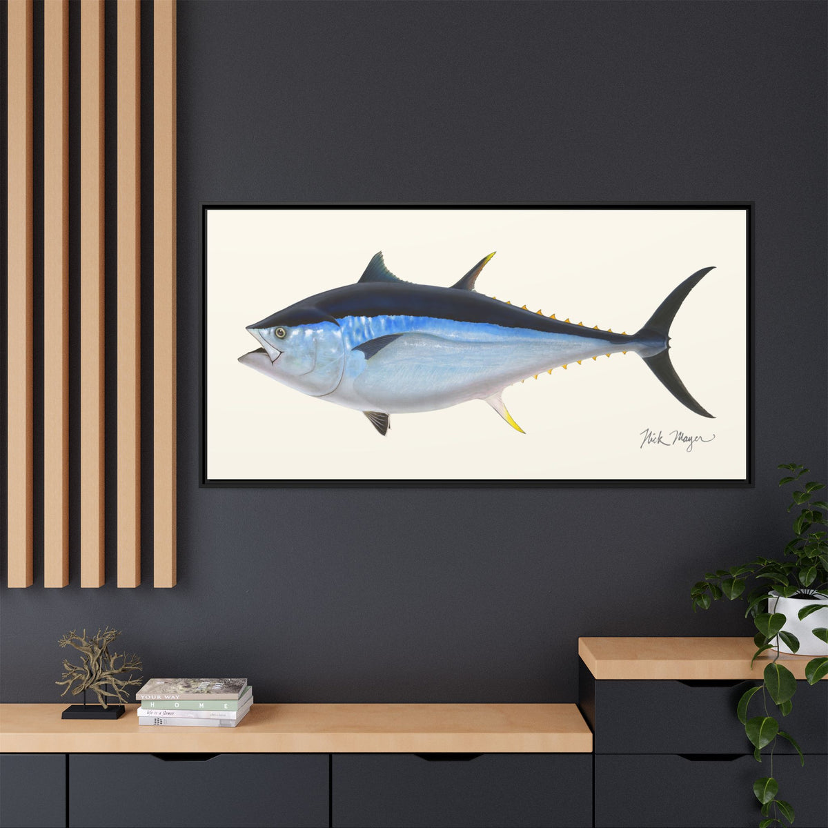Giant Bluefin Tuna 2 Framed Canvas Print Printify