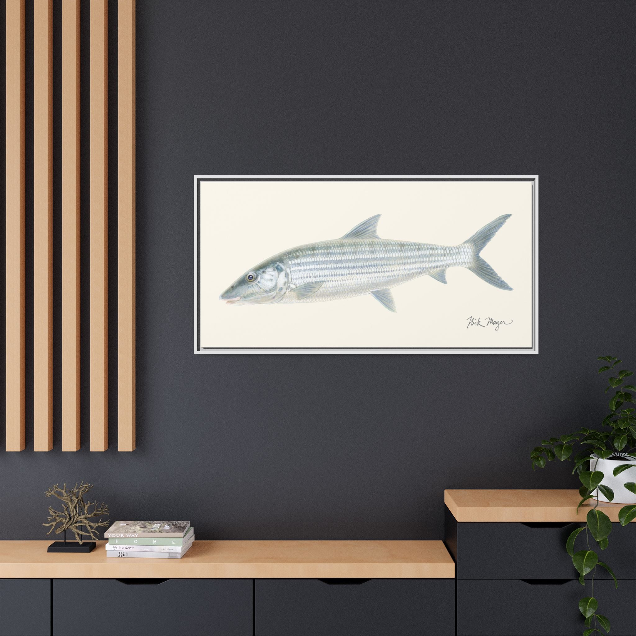 Bonefish Framed Canvas Print Printify