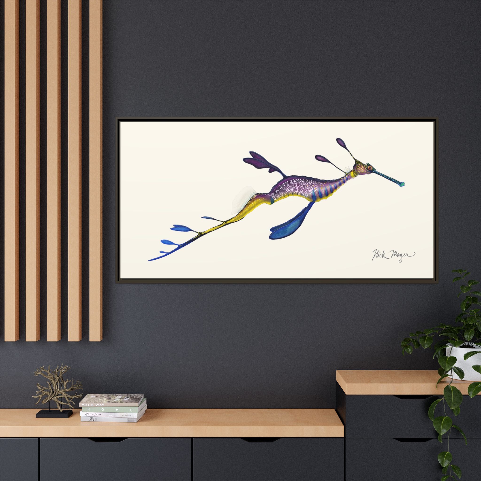 Weedy Sea Dragon Framed Canvas Print Printify