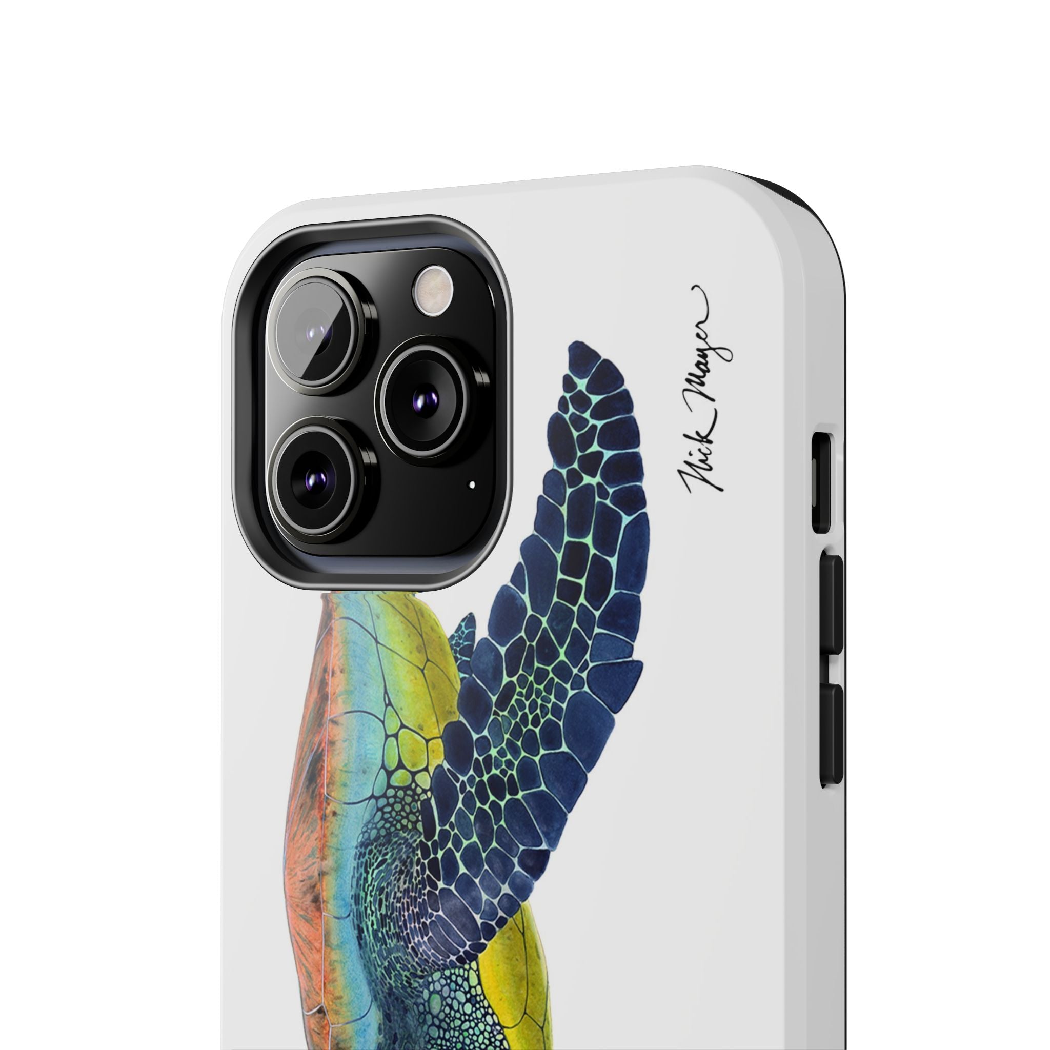 Green Sea Turtle II White Phone Case (iPhone)