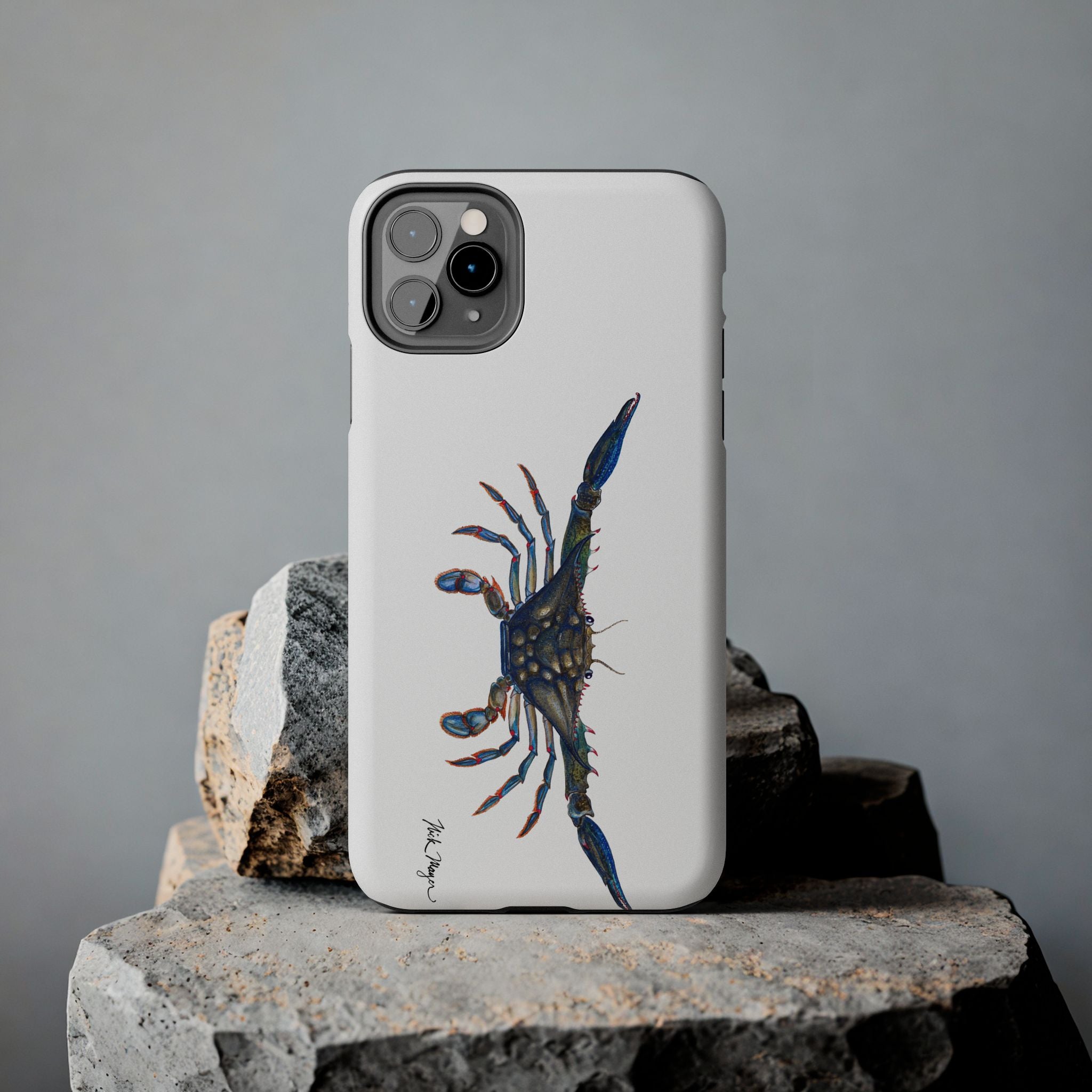 Blue Crab White Phone Case (iPhone)