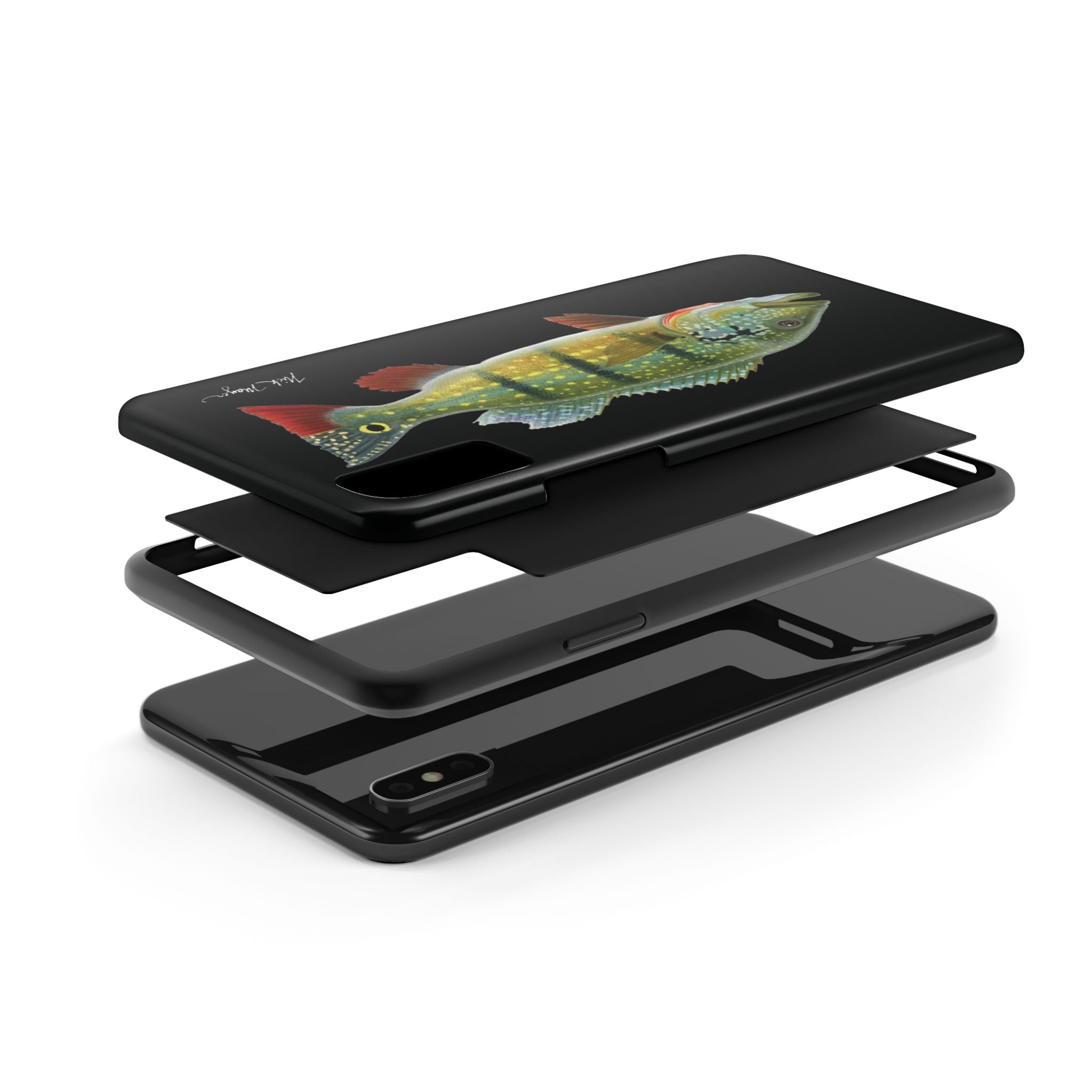 Peacock Bass Black iPhone Case