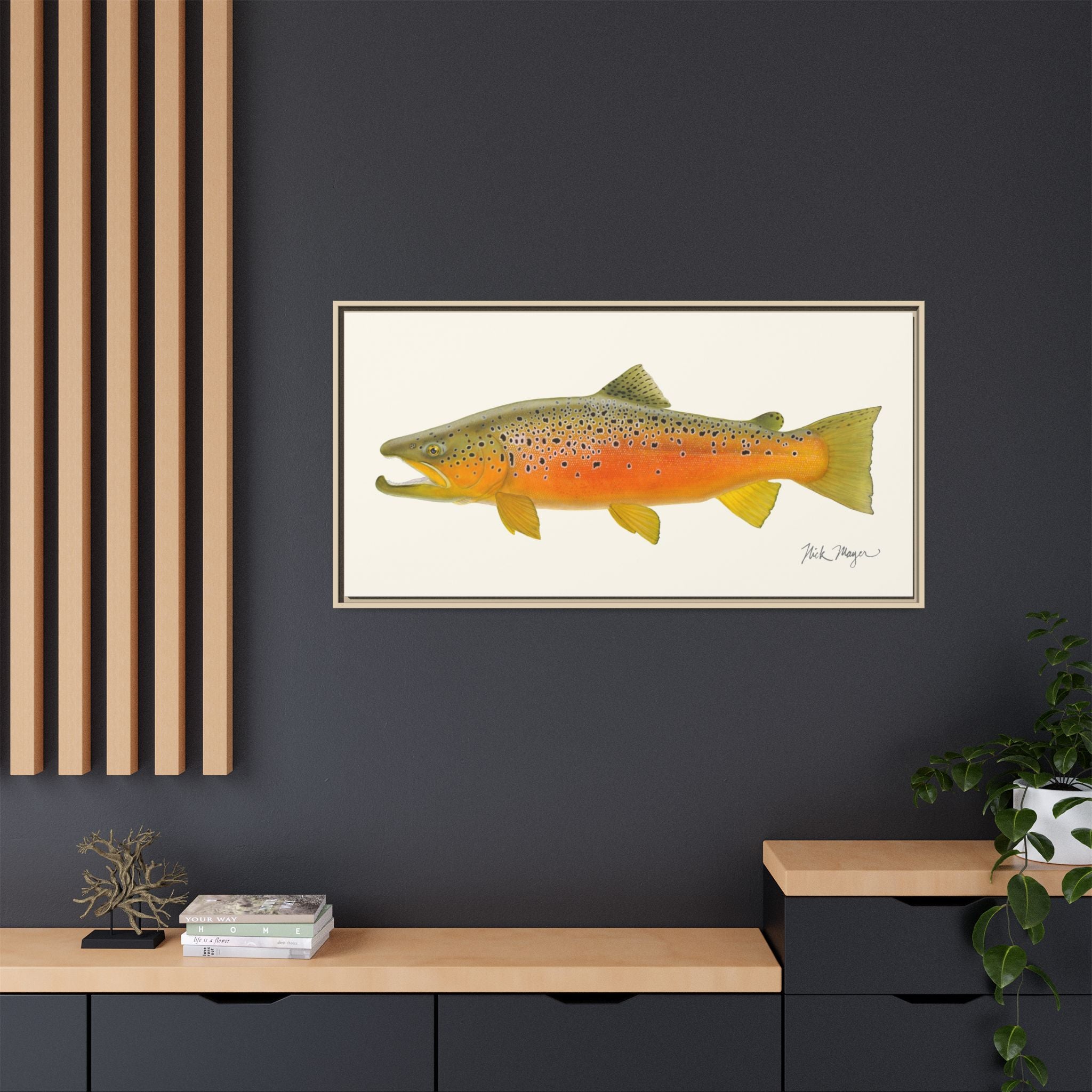 Brown Trout II Framed Canvas Print Printify