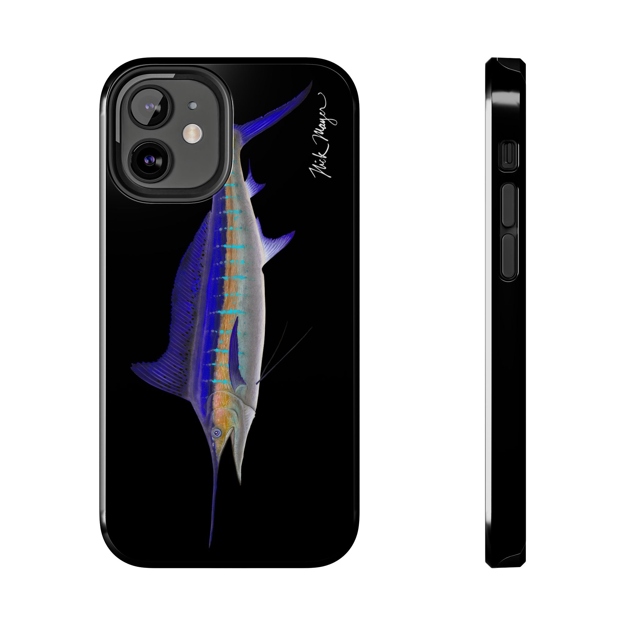 Striped Marlin Black Phone Case (iPhone)