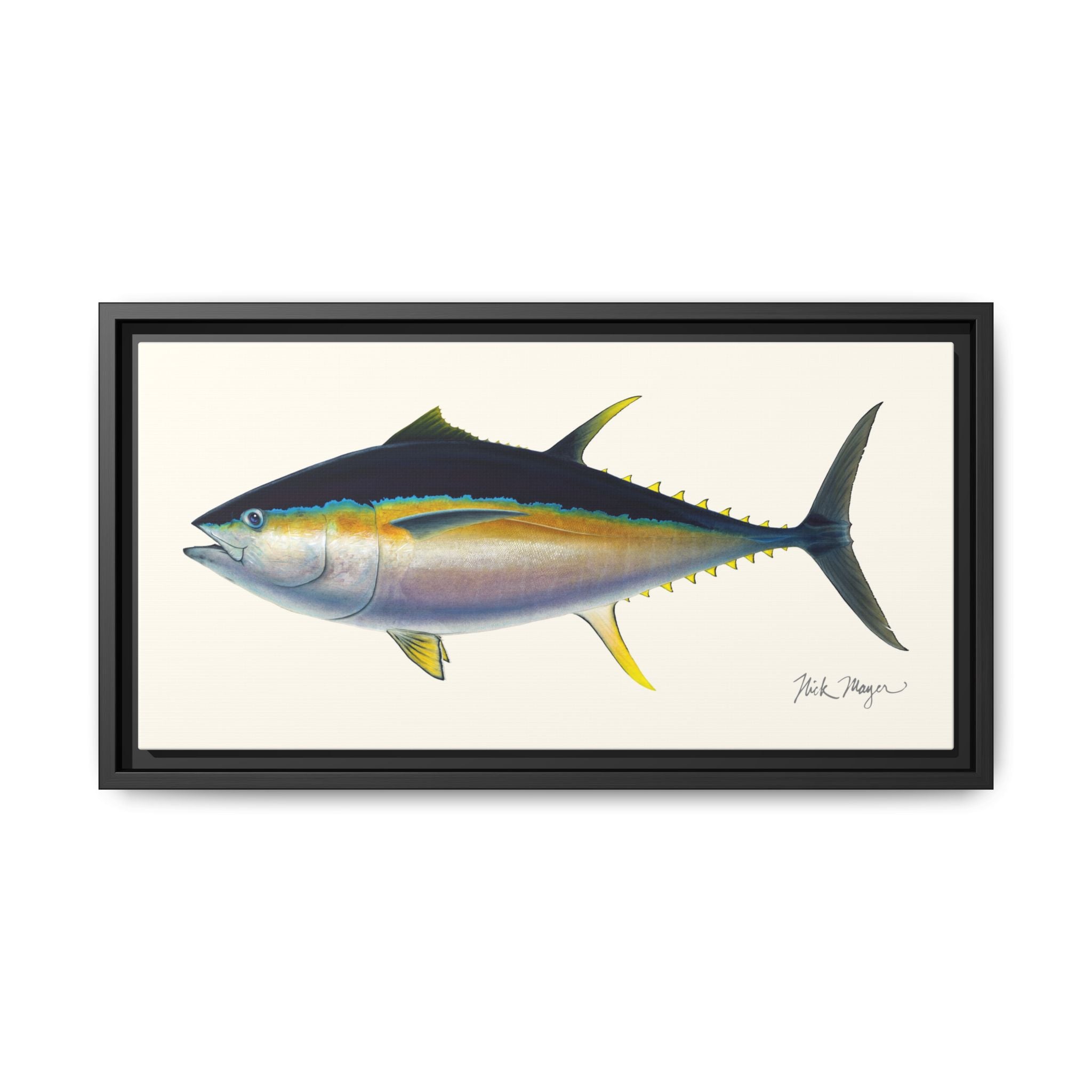 Bigeye Tuna Framed Canvas Print Printify