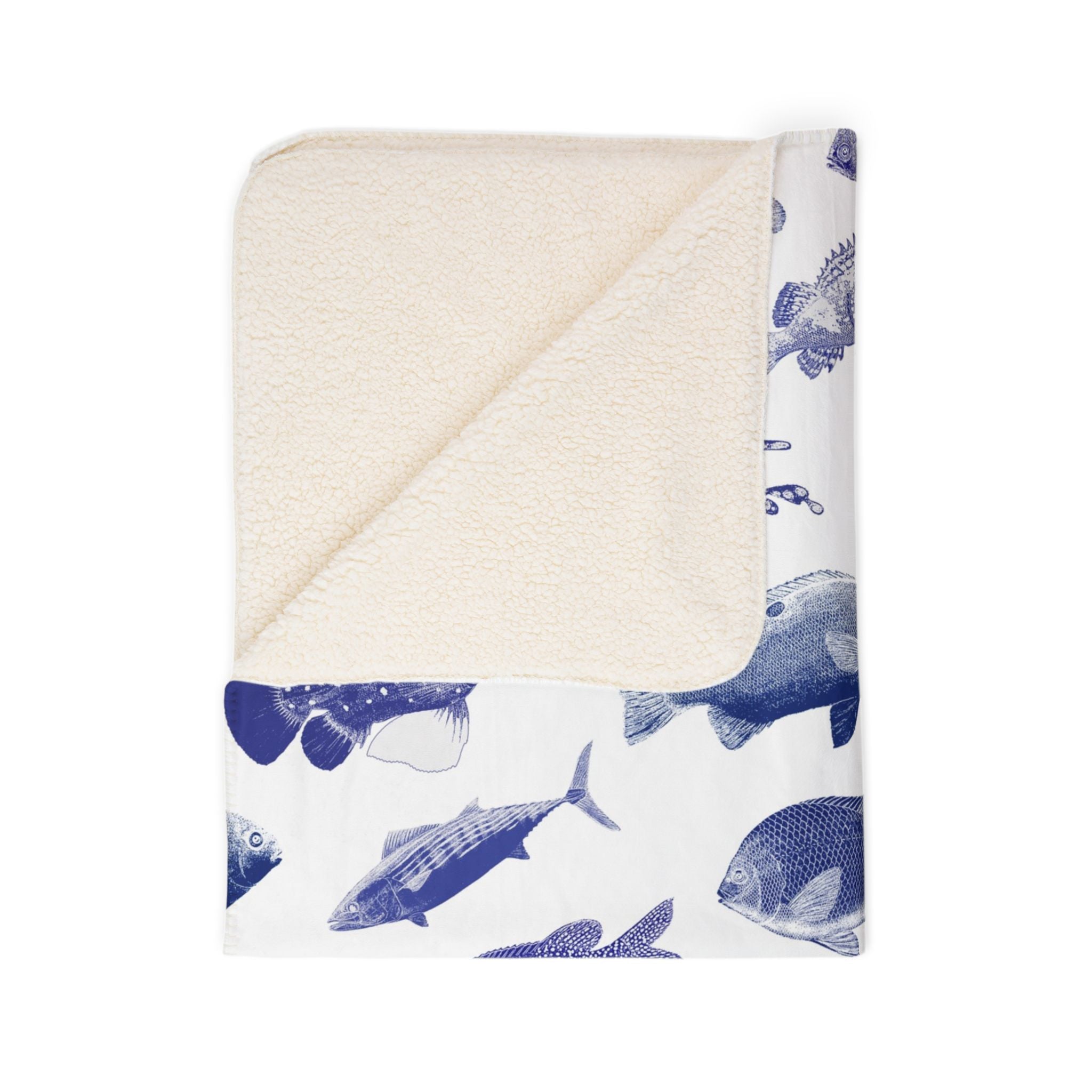Ocean Stamps Super Soft Sherpa Blanket