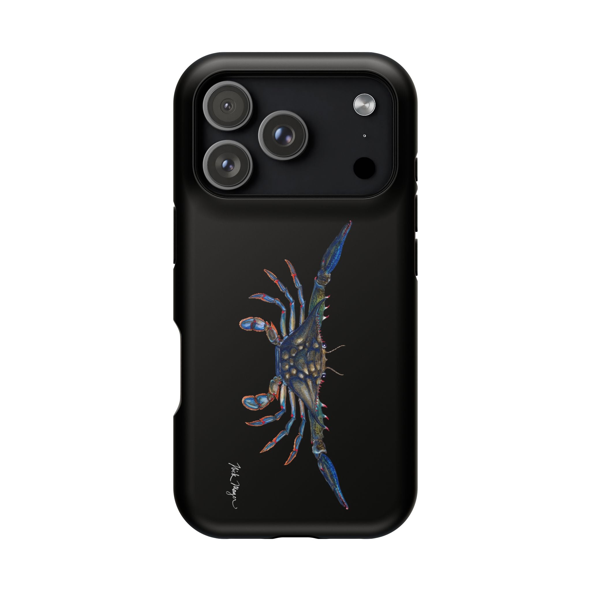 Blue Crab MagSafe Black iPhone Case