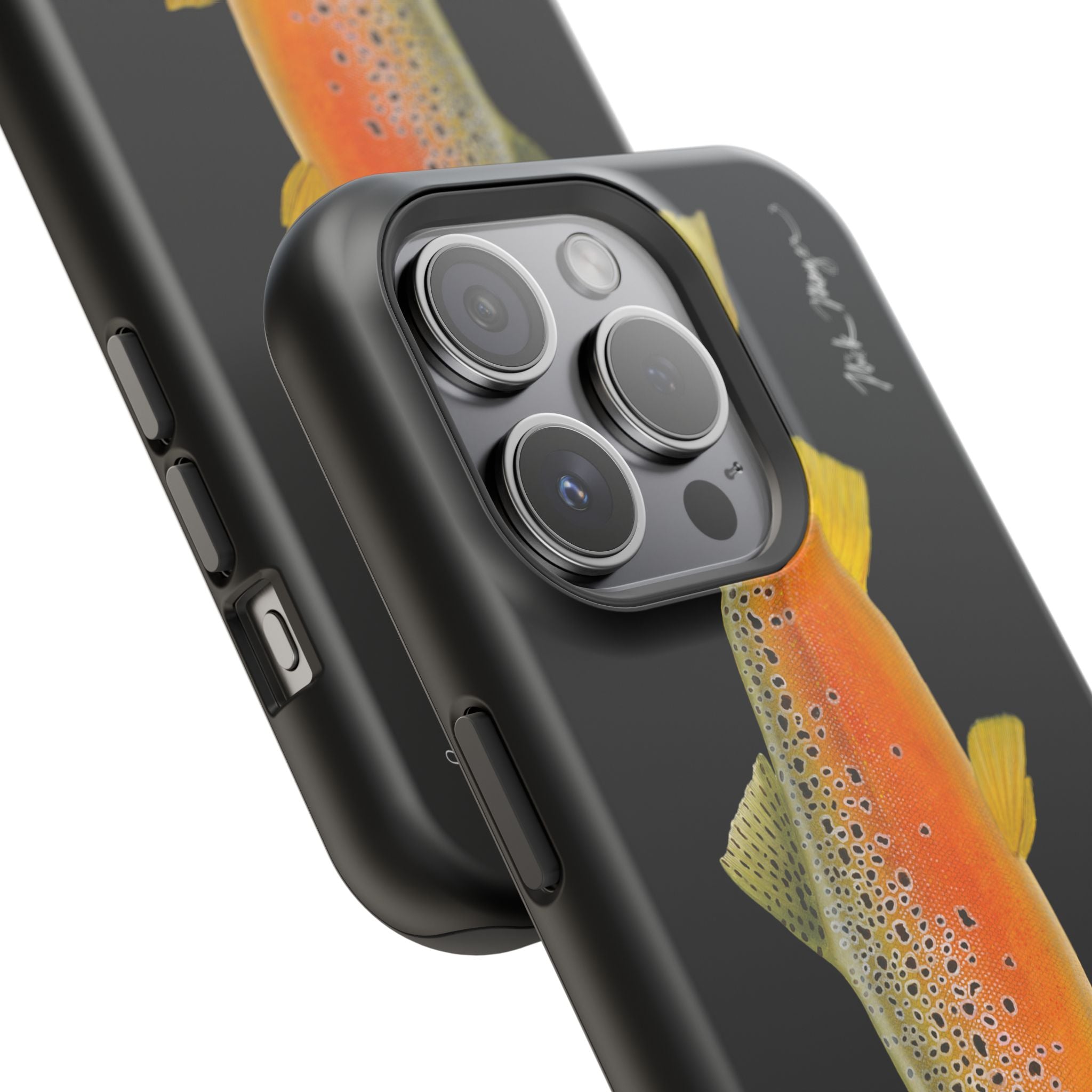 Brown Trout 2 Black MagSafe iPhone Case, NEW for Holiday 2025!