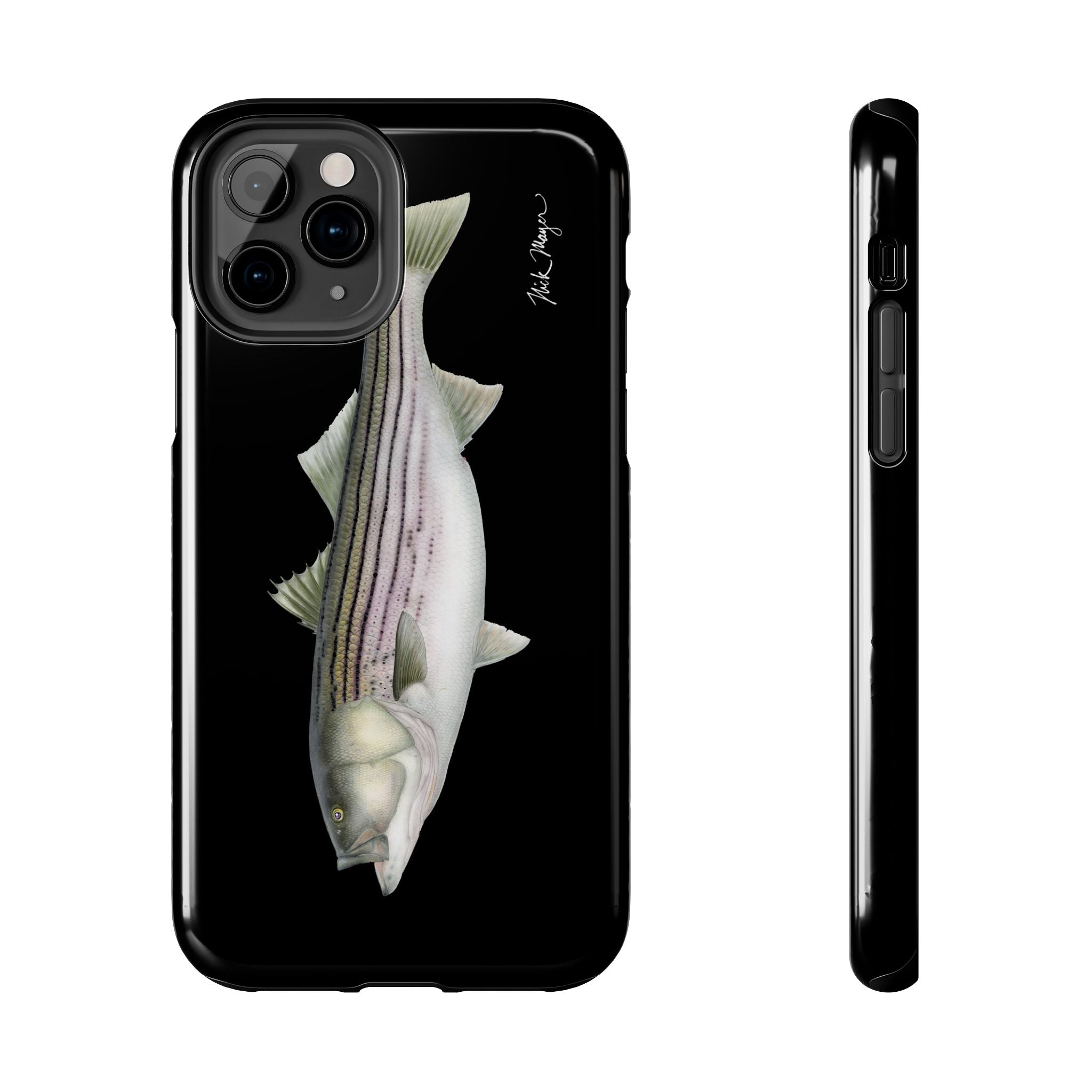 30 lb Striper - Black Phone Case (iPhone)